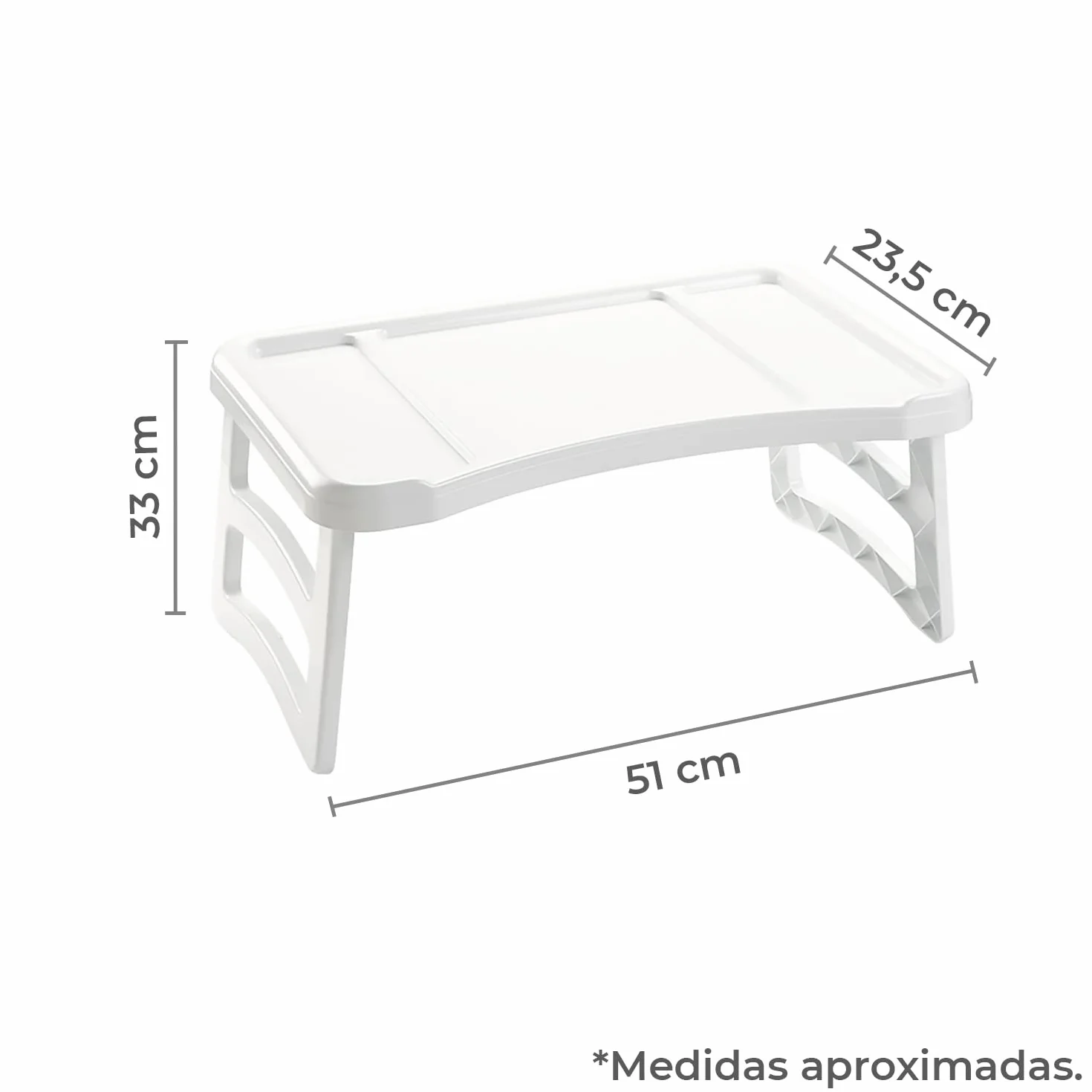 TIENDA EURASIA® Mesa para Cama, Mesa Plegable, Mesa Auxiliar Cama de Plastico, Bandeja de Cama de Tamaño 51 x 33 x 23,5 cm