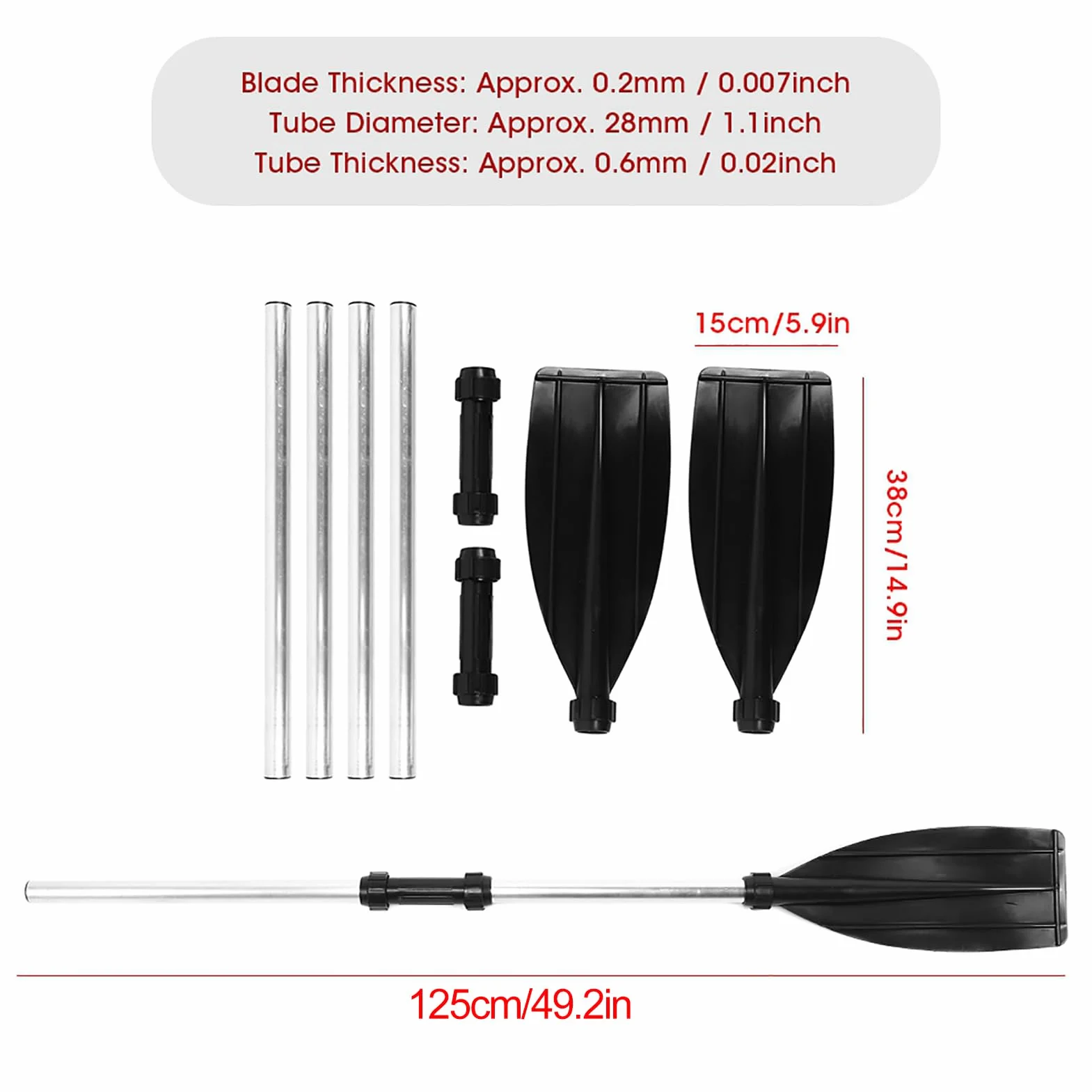 Aleación de aluminio Remos desmontables Kayak 210cm 82.7-Inch