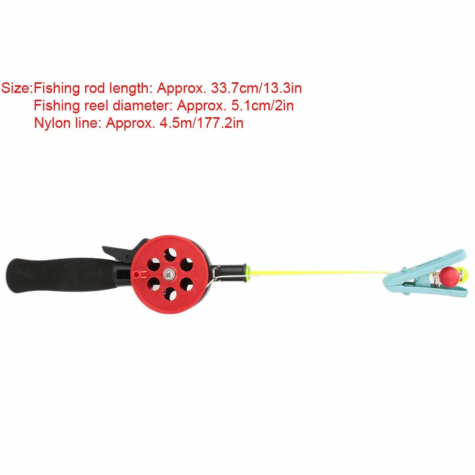 Mini Combo Caña de Pescar y Carrete, Captura de Camarones para Pesca en Hielo para Niños