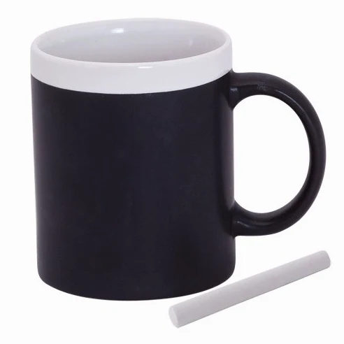 DISOK Lote de 30 Tazas Pizarra Cerámica Ideales para Desayuno, en Caja de Regalo. Tazas Infantiles para Colorear