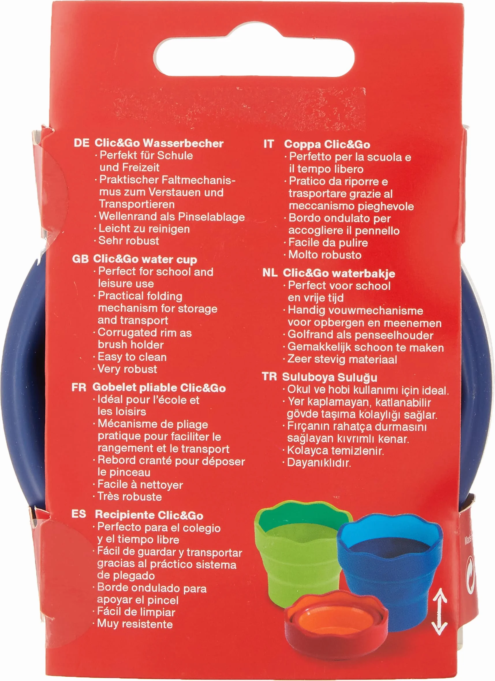 Faber-Castell 181510 - Vaso para el Agua Clic & Go - Plegable - Azul