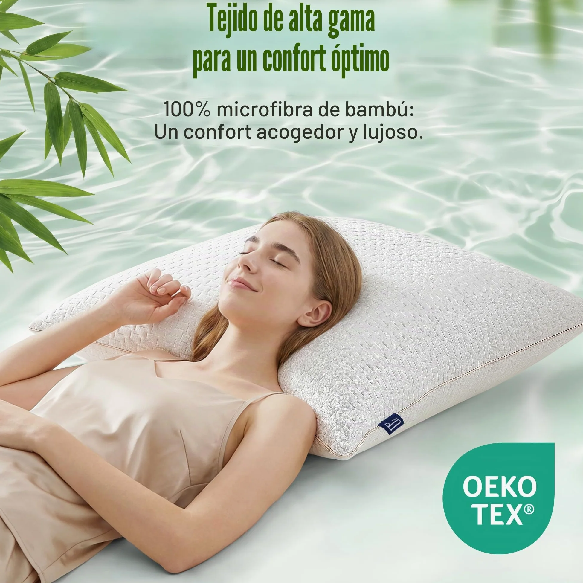 BedStory Almohadas Antiacaros Almohada Fibra Lavable Almohada de Poliéster Relleno de Almohadas de Calidad Hotelera Pack de 2 (50x70cm, Blanco)