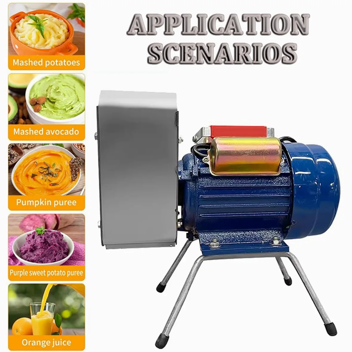 Machacador de Patatas eléctrico y Prensa de Alimentos de Alta Resistencia para sopas, Alimentos para bebés, Batidos, machacador de Patatas de Acero Inoxidable, Herramienta de Cocina
