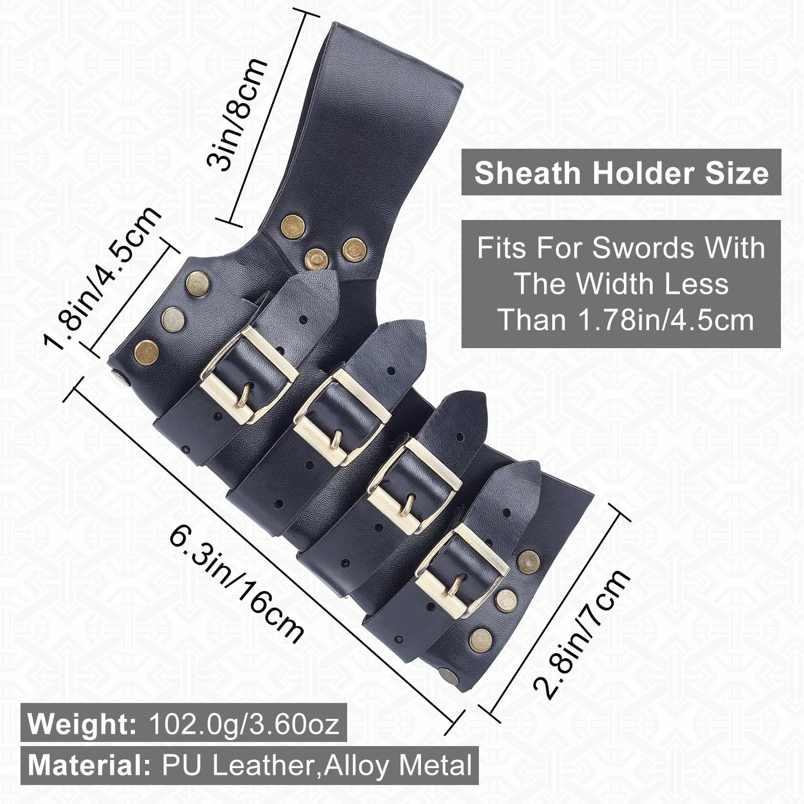 GORGECRAFT Faux Leather Sword Holster Belt Universal Sword Holder Medieval Marrón