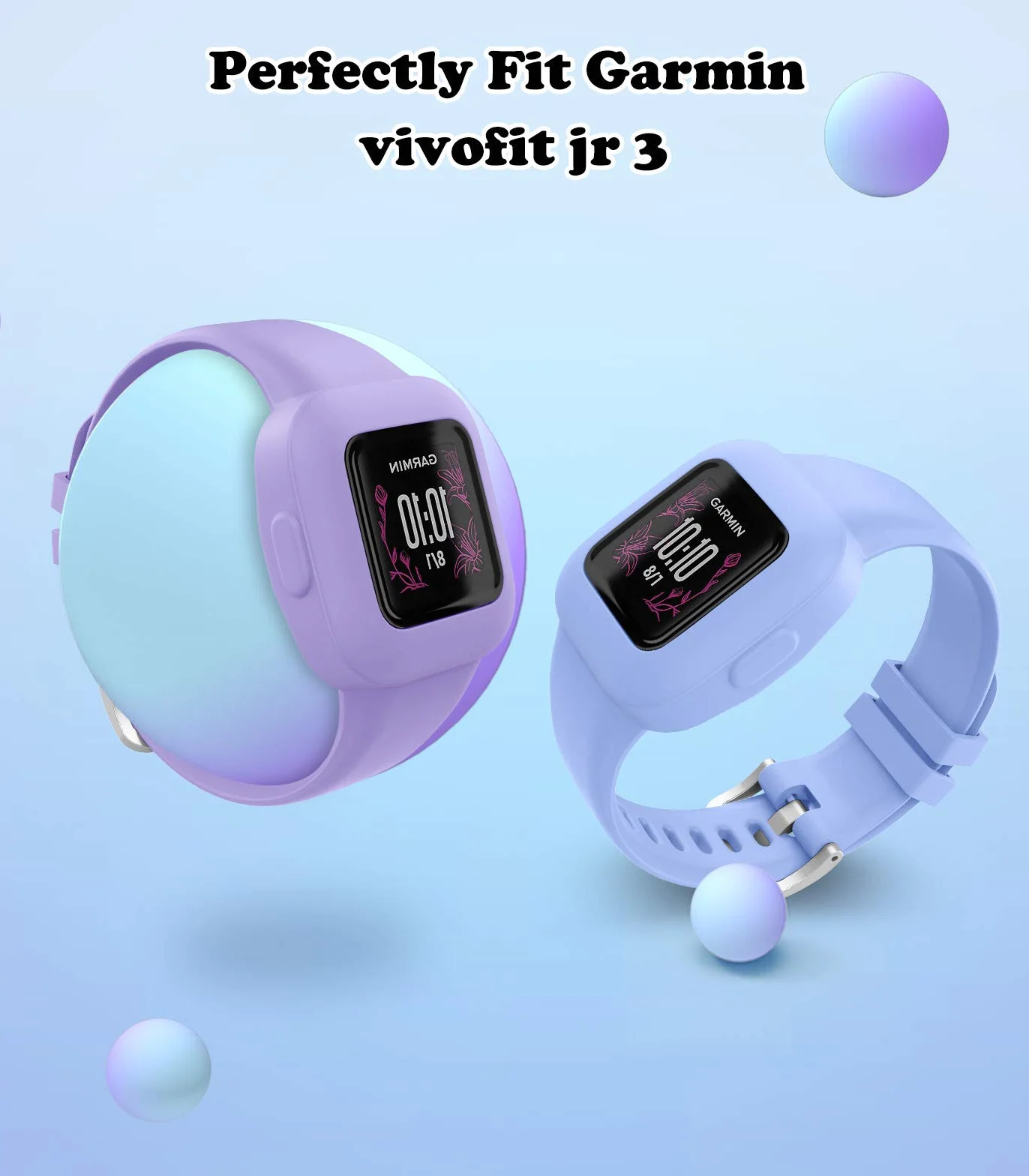 MoKo Correa de Reloj para Garmin Vivofit JR 3, Pulsera de Repuesto de Silicona para Niños