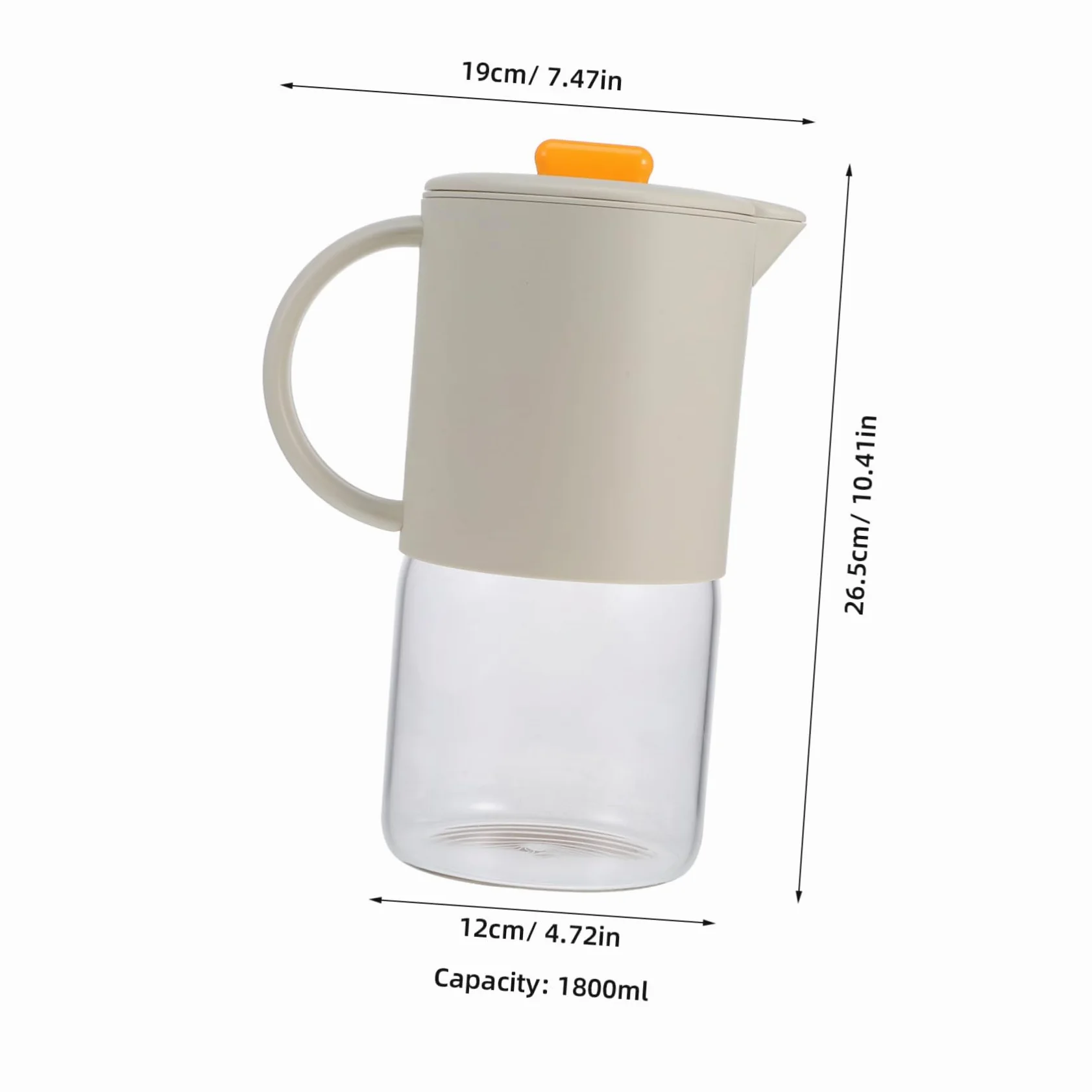 Cabilock Jarra de Agua Grande Capacidad con Asa para Bebidas Frías y Té Casa Contenedor Multiuso para Zumo y Agua Diseño Estable y Fácil de Usar