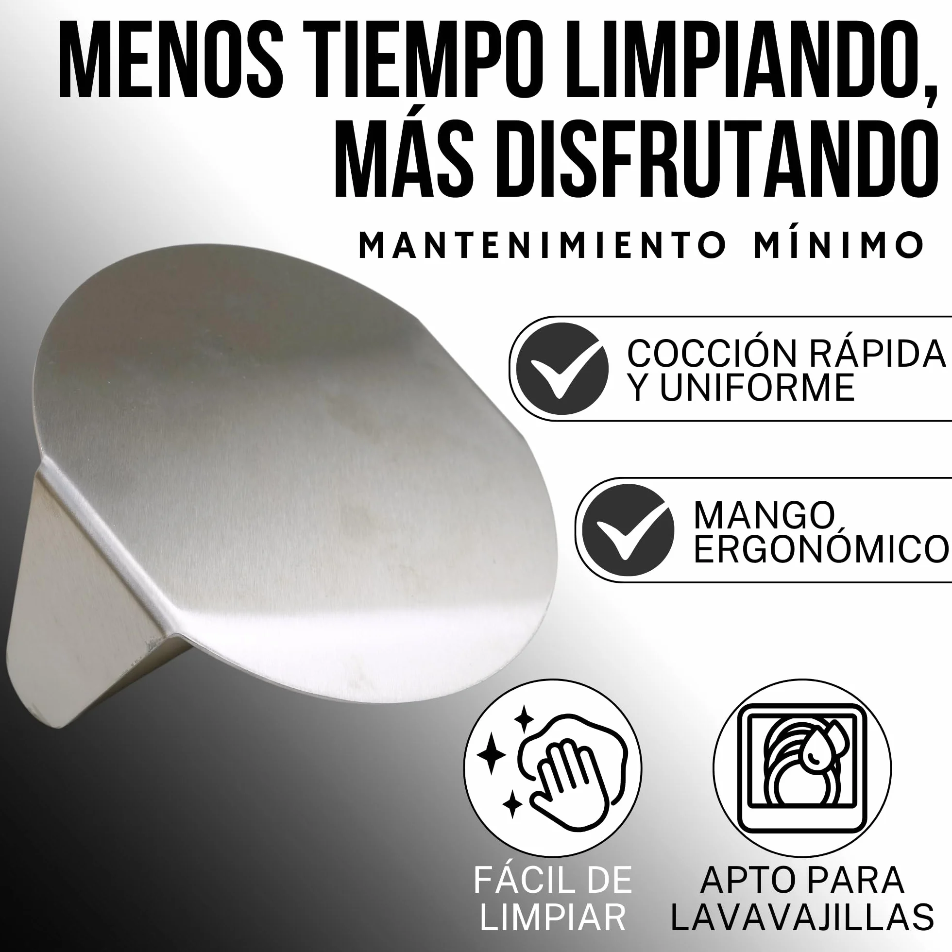 Smash Burger de Acero Inoxidable + Recetario de Hamburguesas | Prensa Hamburguesas | Smasher Redonda | Aplastador Profesional Antiadherente | Burger Press