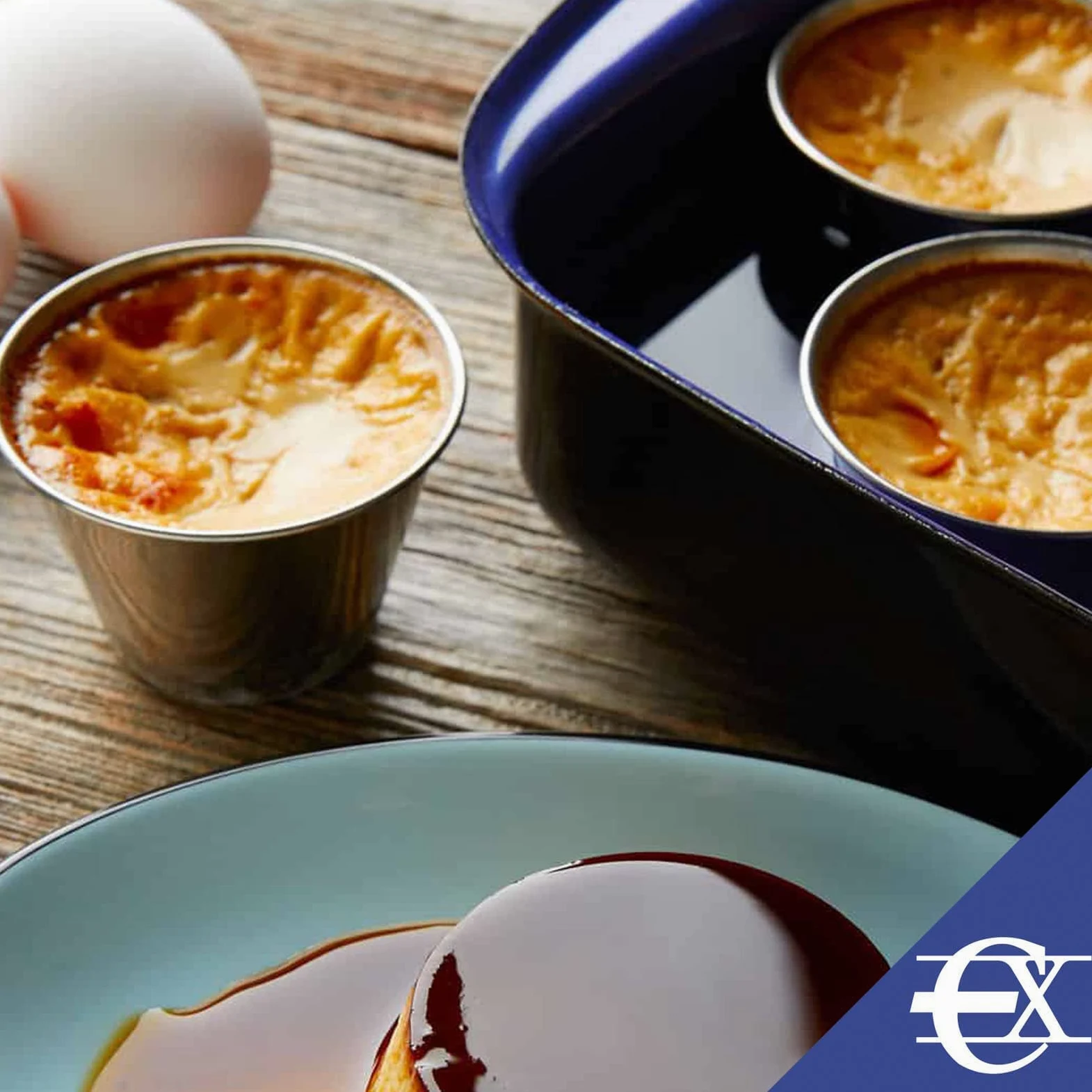 EUROXANTY Molde para Flan 24 unidades | Flanera Individual | Molde de flan liso | Molde antiadherente | Molde gelatinas | Molde para pastelitos | Molde redondo | Ø9 cm