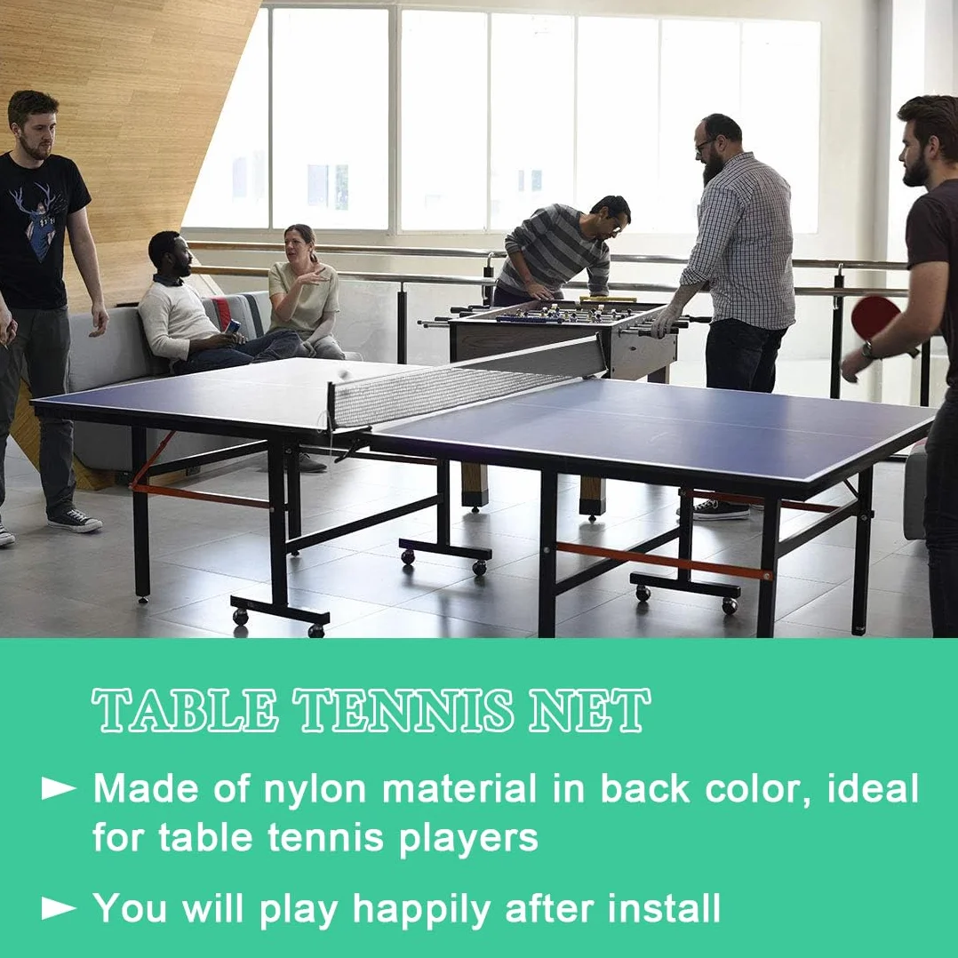 Red ping pong portátil ajustable 1,81 m para mesa de billar, apto para exteriores e interiores, negro