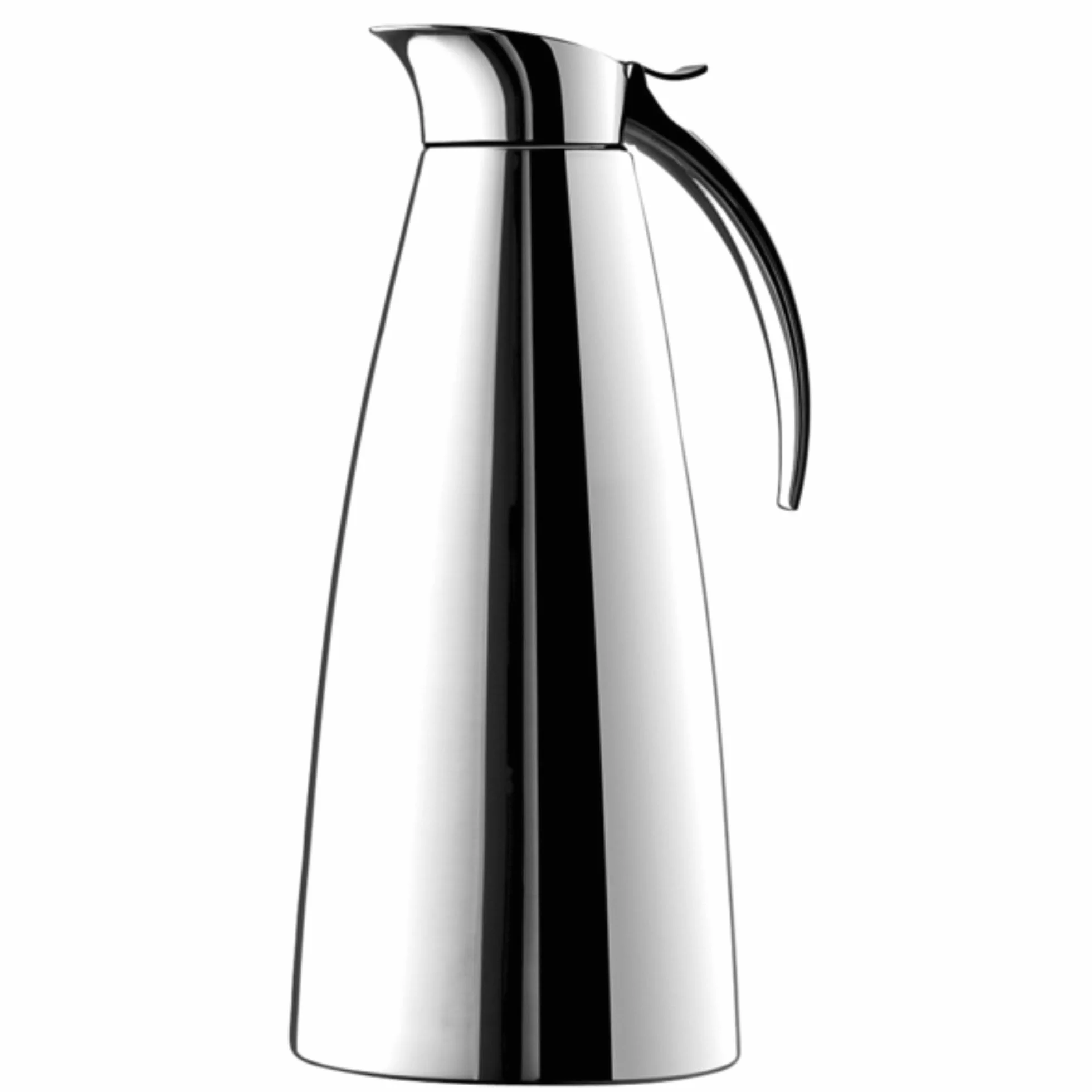 Emsa Termo Eleganza Jarra térmica de acero inoxidable, apertura fácil que permite un fácil llenado y lavado, mantenimiento 12 h caliente y 24 h frío, 1.3 l