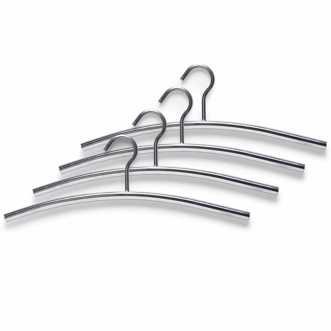 Colgadores de ropa Zeller, juego de 4, acero inoxidable, 43,5 x 15