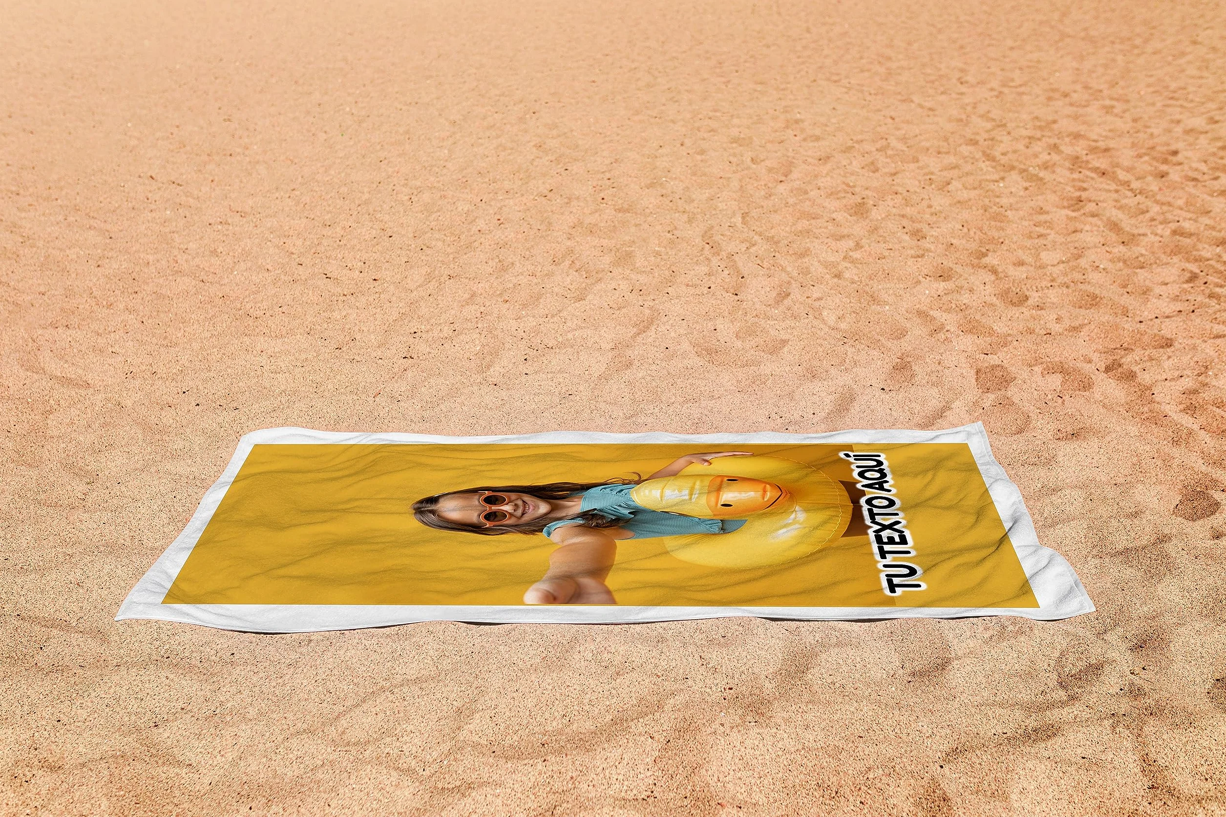 Toalla de baño personalizada con tu foto y texto | Regalo Nevera y Gafas de Sol│Toalla de playa o piscina | Toalla baño con imagen y texto | Regalo personalizado | Sorpresa regalo 100x150 cm