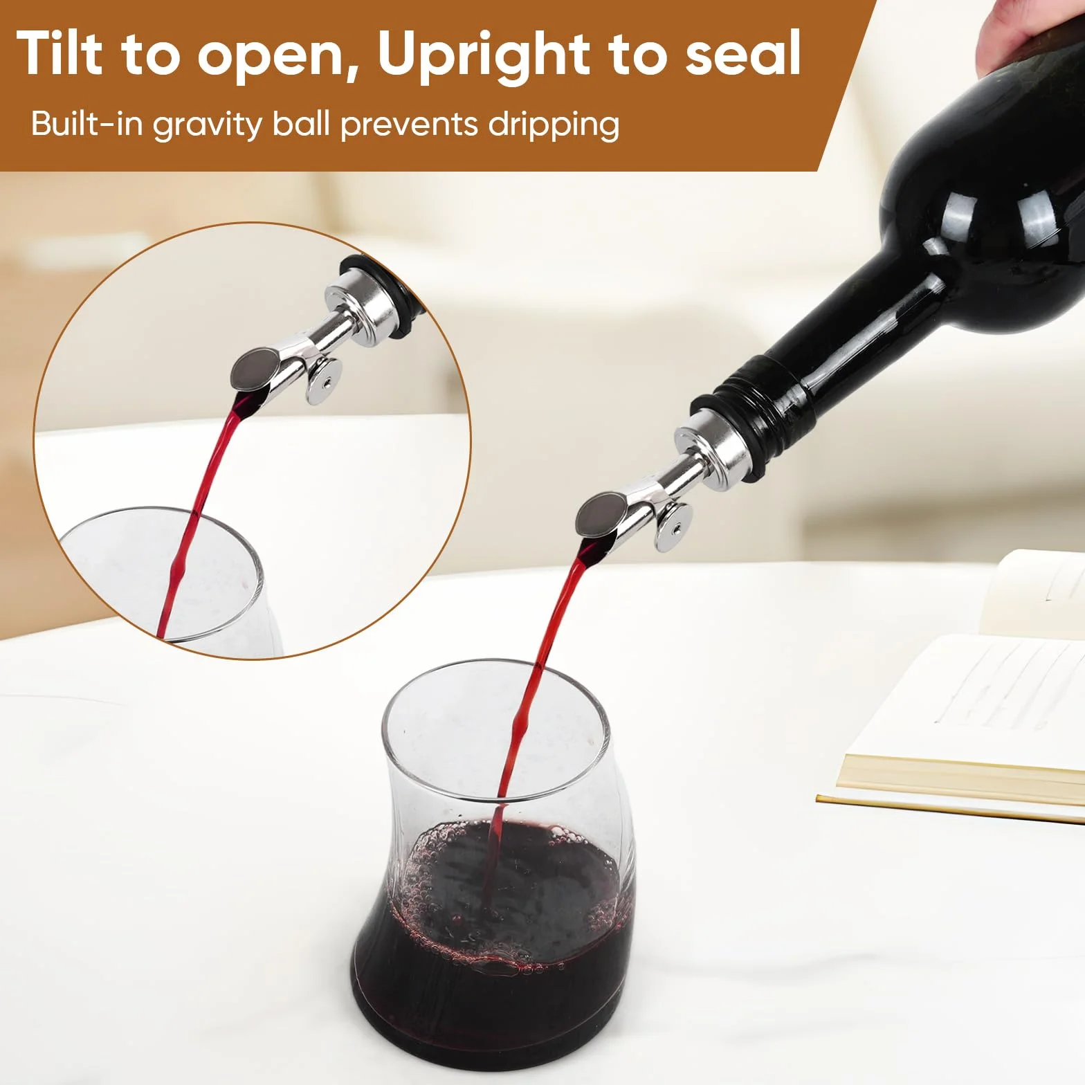 Sacacorchos Manual Set, Sacacorchos de Aire a Presión, Abrebotellas Profesional, Boquilla Plegable Automática, Vertedor de Botellas de Acero Inoxidable, Set de Accesorios para Vino