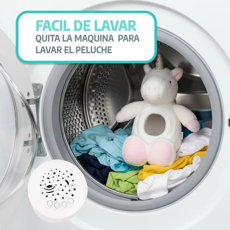 Peluche con Ruido Blanco bebé 15 melodías relajantes luz Nocturna proyector Estrellas Ayuda Dormir Regalo recién Nacidos Baby Shower