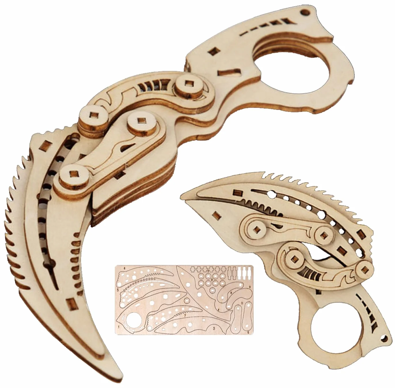 Cuchillo Karambit Madera Rompecabezas CSGO Mariposa Balisong Entrenador Falso Caza Bolsillo Gravedad Regalos Originales