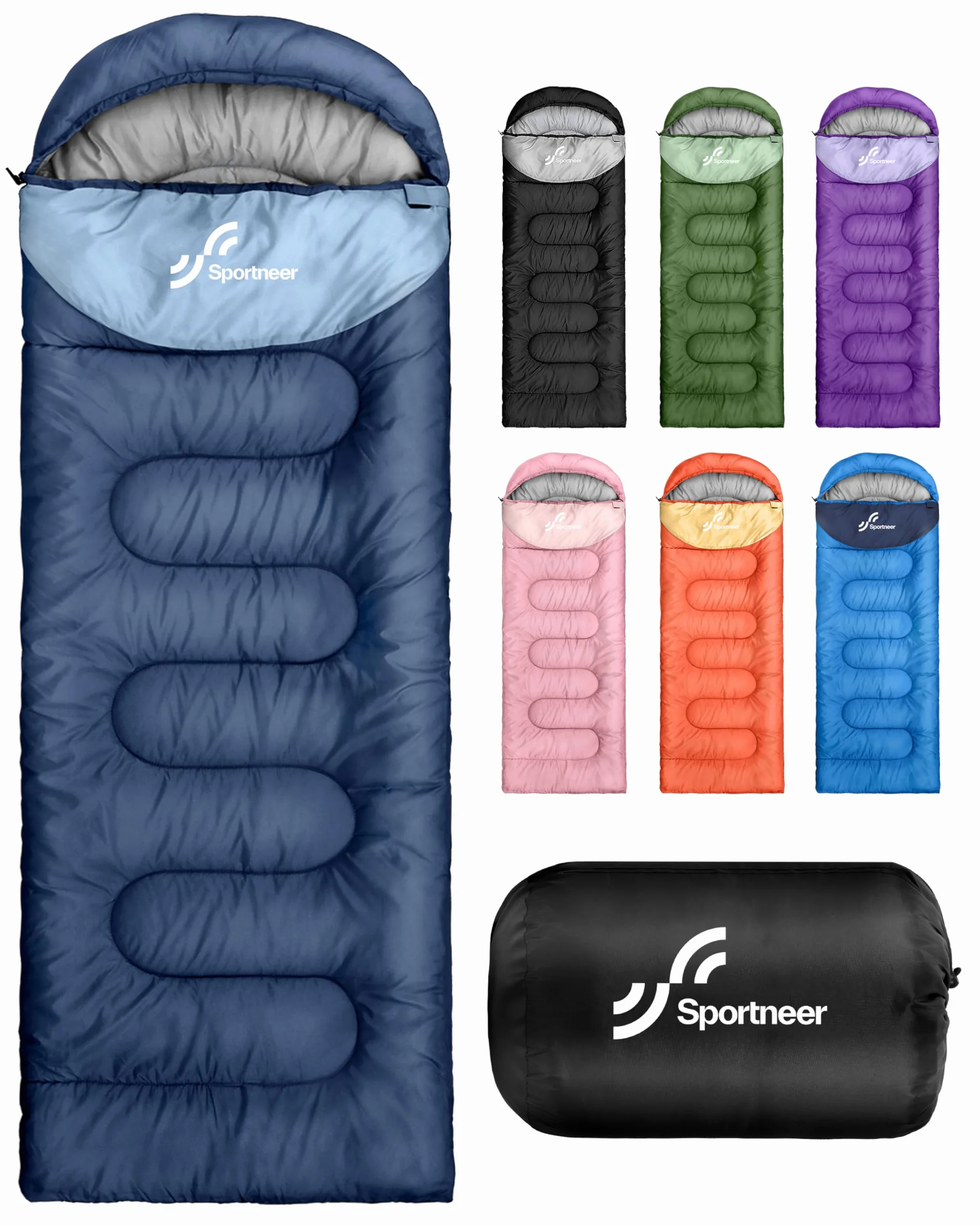 Sportneer Saco de Dormir para Exteriores Ligero Portátil Adultos Niños Camping Senderismo