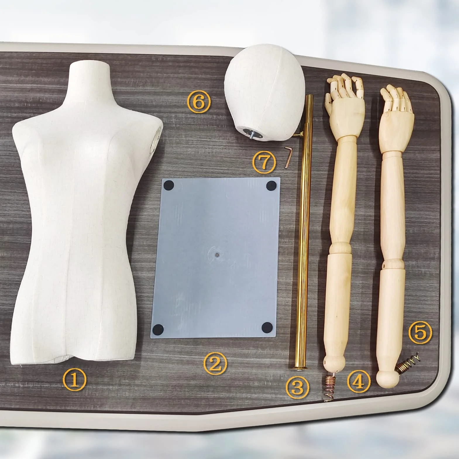 HIYOUGO Maniqui Costura Mujer, Altura Ajustable Maniquies Torso Femenino de Costura con Mano Articulada Flexible, Desmontable Maniquí Busto de Señoras para Escaparates (Color : B)