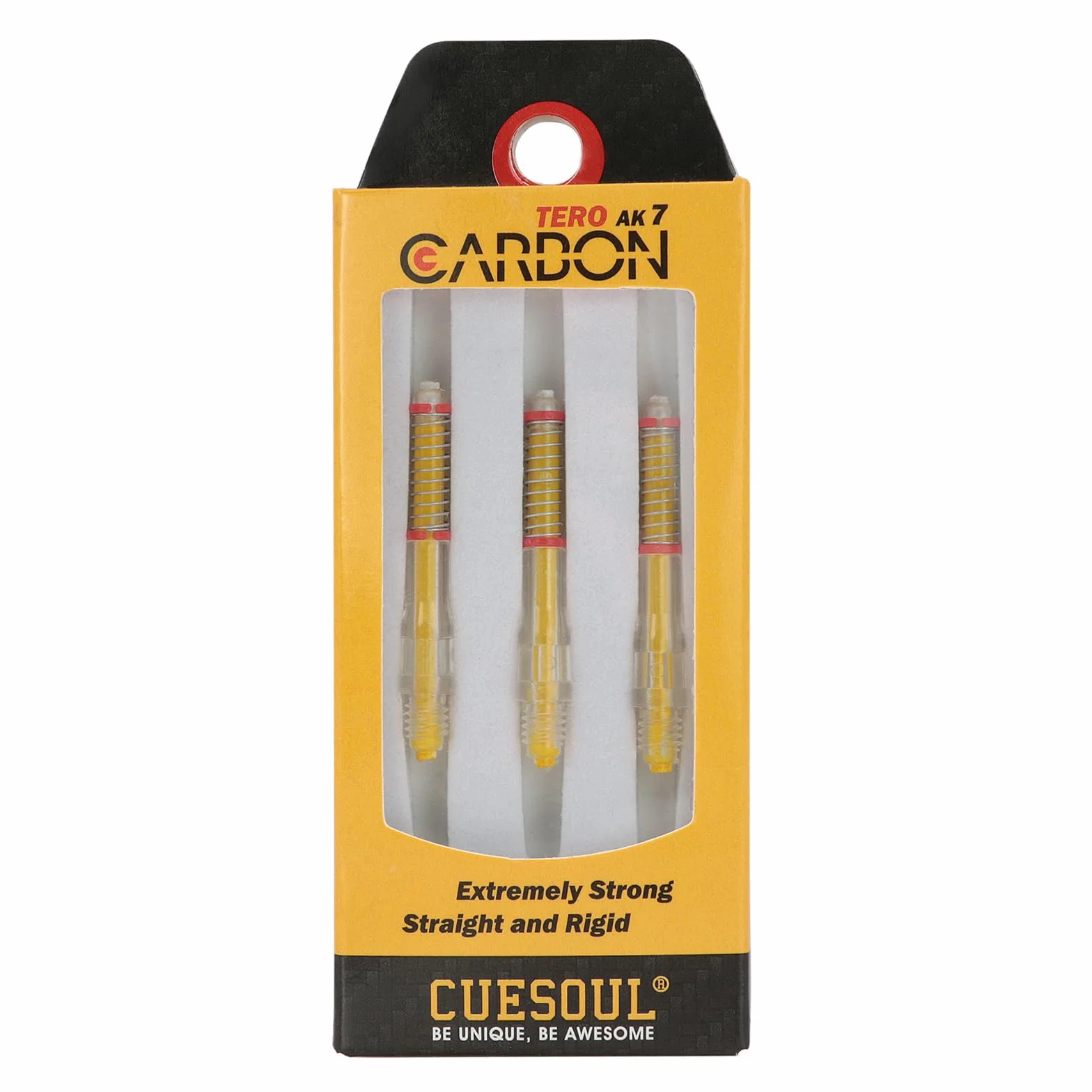 CUESOUL TERO AK7 Ejes de Dardos de Carbono/vástago Telescópico de Resorte Incorporado, Juego de 3 Piezas