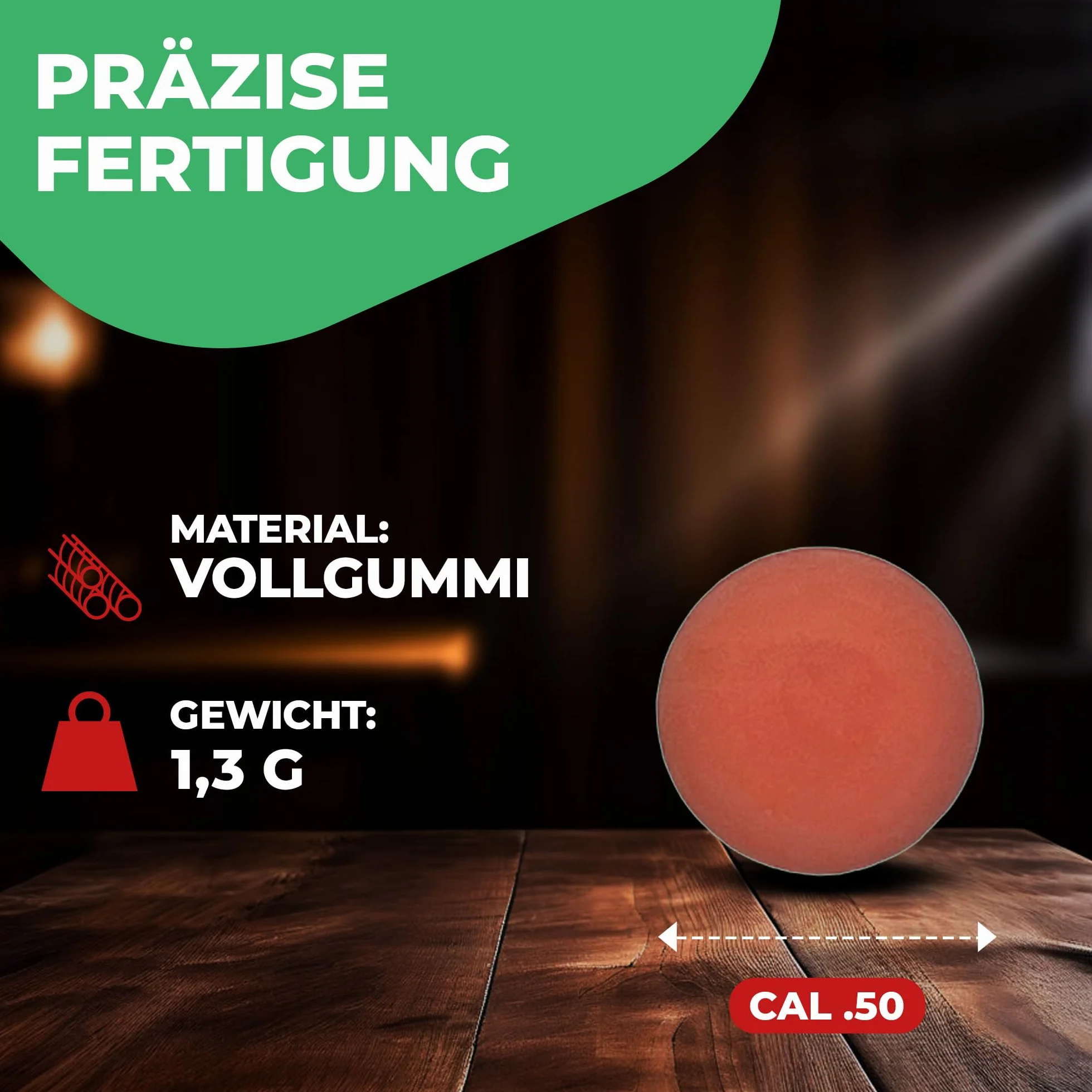 Fritz-Cell Juego de 100 Balas de Goma RB Cal.50 Naranja Compatibles con T4E HDR50 HDP5