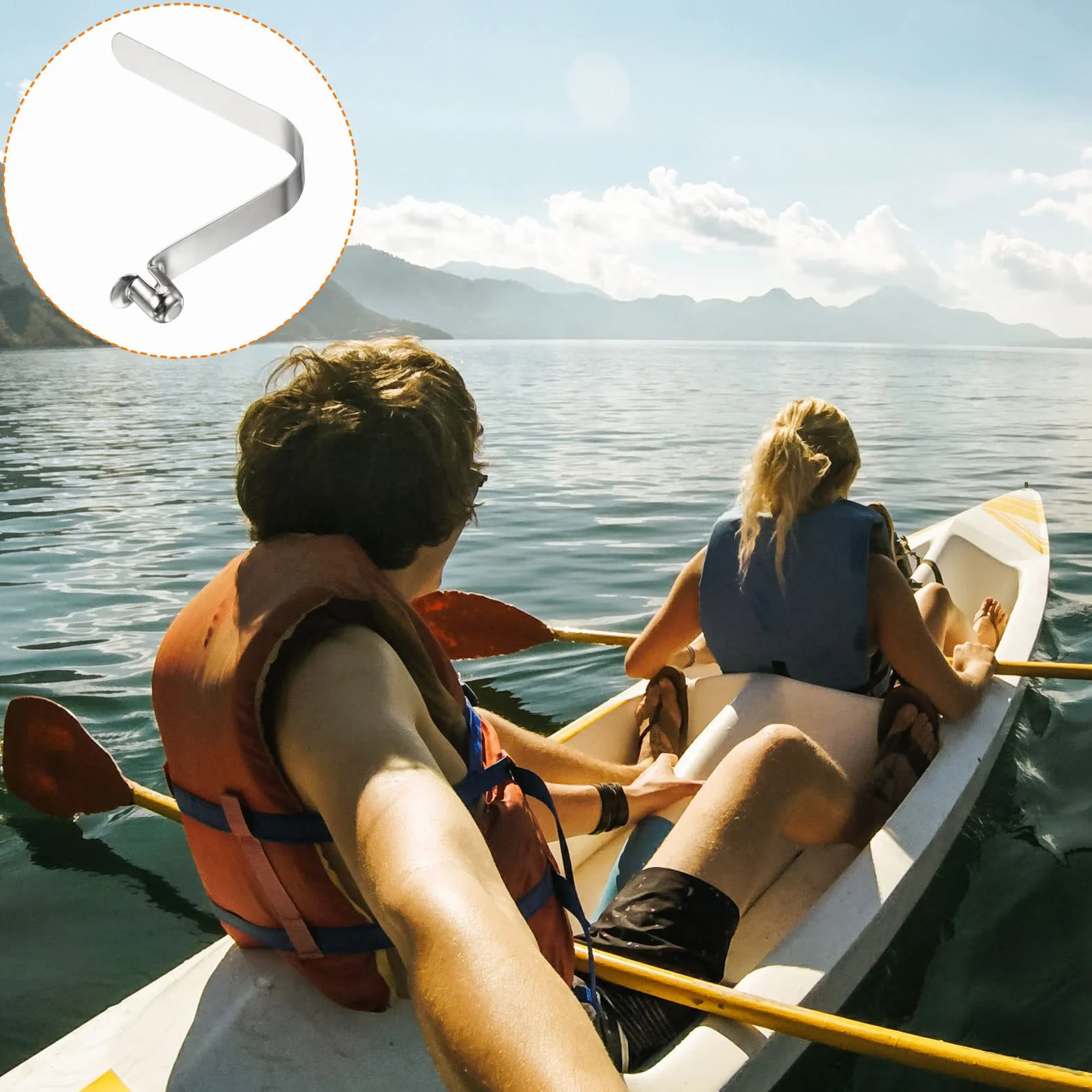 PATIKIL 10x8mm Kayak Remo Broches, 5 Paquetes Palo Pulsador Botón Resorte Clips Acero Hueco para Camping Toldo Carpa Poste