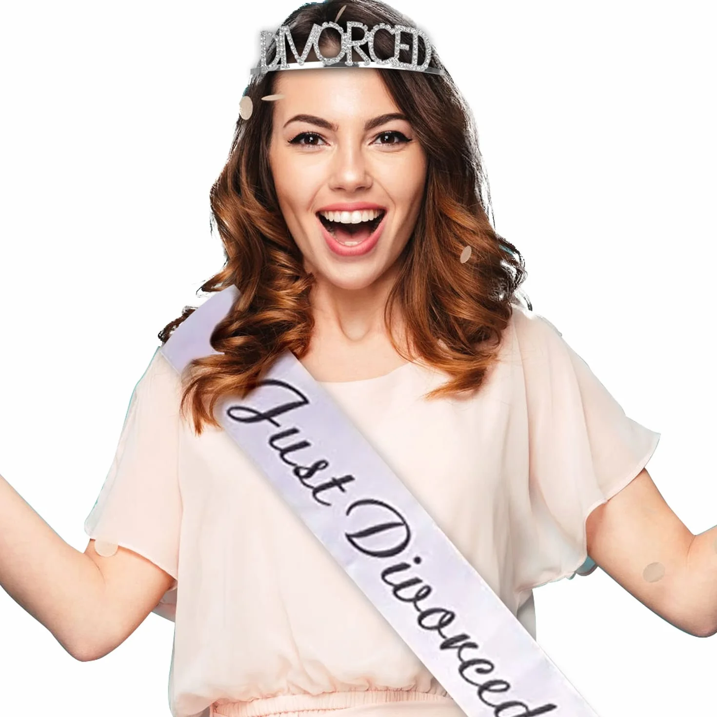 Original Cup Breakup® - Corona y Bufanda para Fiestas de Divorcio - Decoraciones y Disfraces para Fiestas de Divorcio - Fiestas Temáticas para Divorciadas Idea de Regalo 100% Divertida para Mujeres