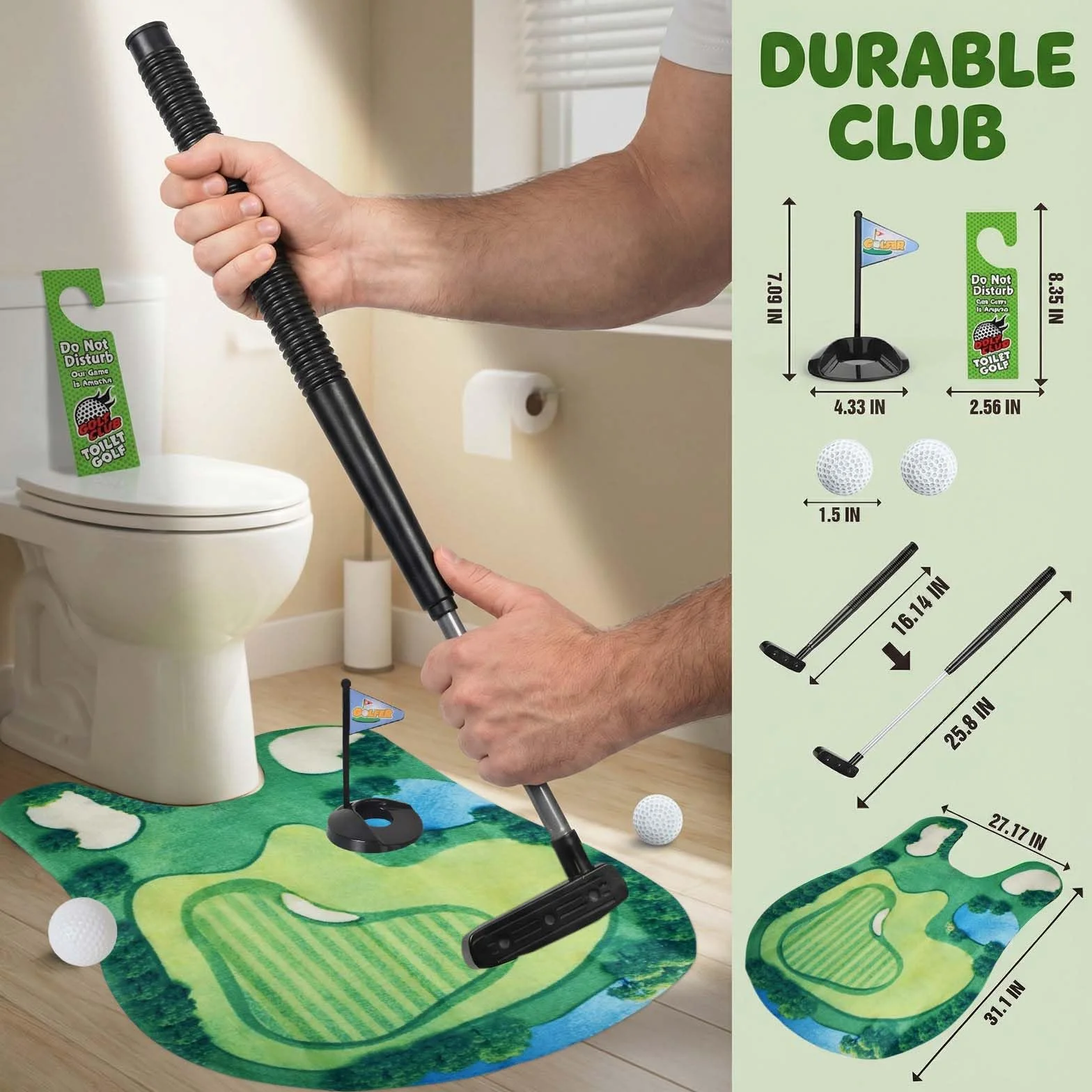 Juego de Golf para Baño Mini Golf Potty Putter Regalo Hombre