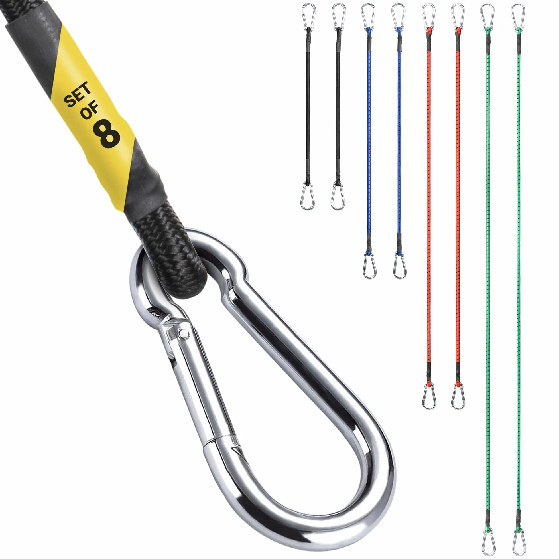 Bungee Cords with Steel Carabiners