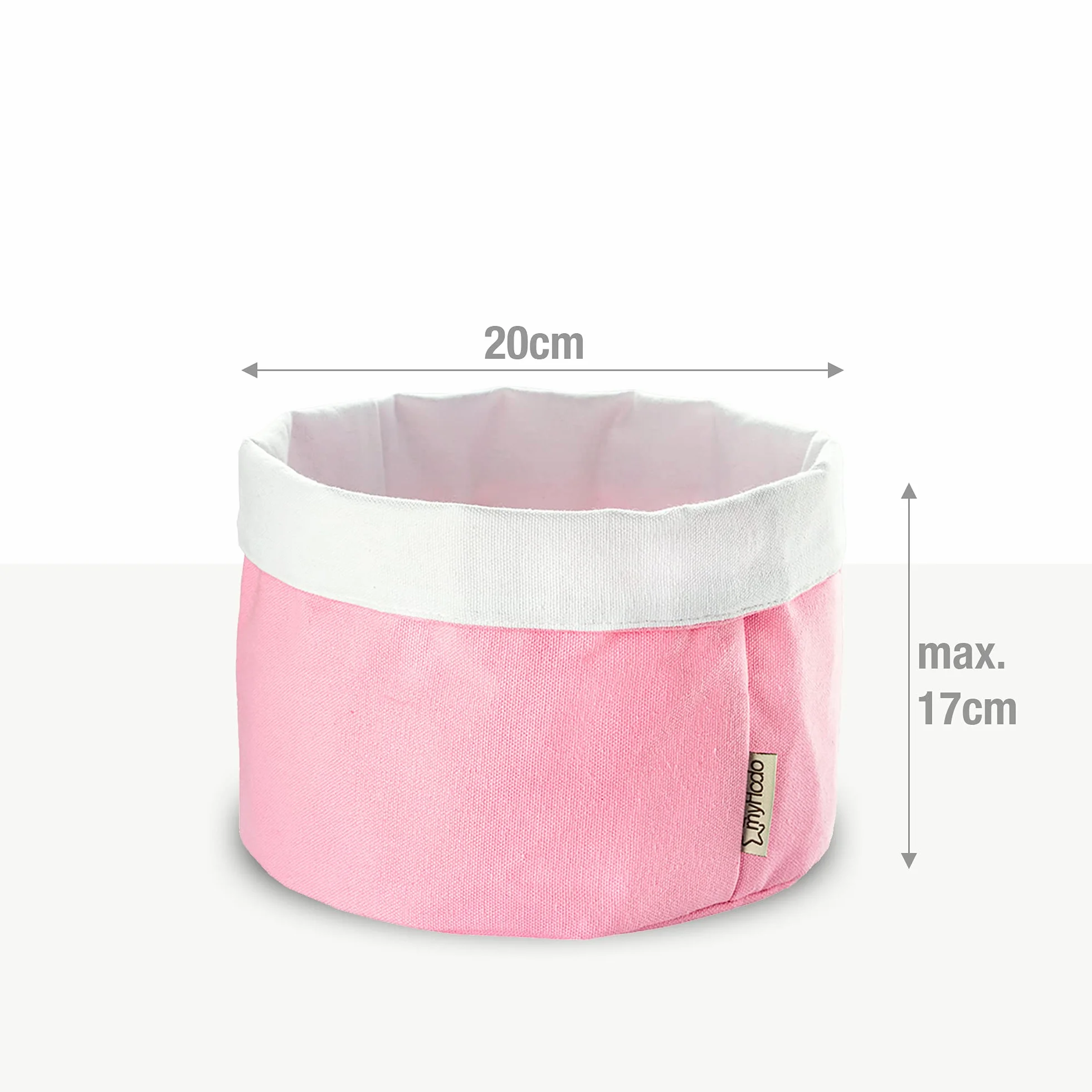 Cesta de Almacenamiento de Tela para Ropa de Bebé 100% Algodón, Organizadora para Cambiador (20 cm, rosa)
