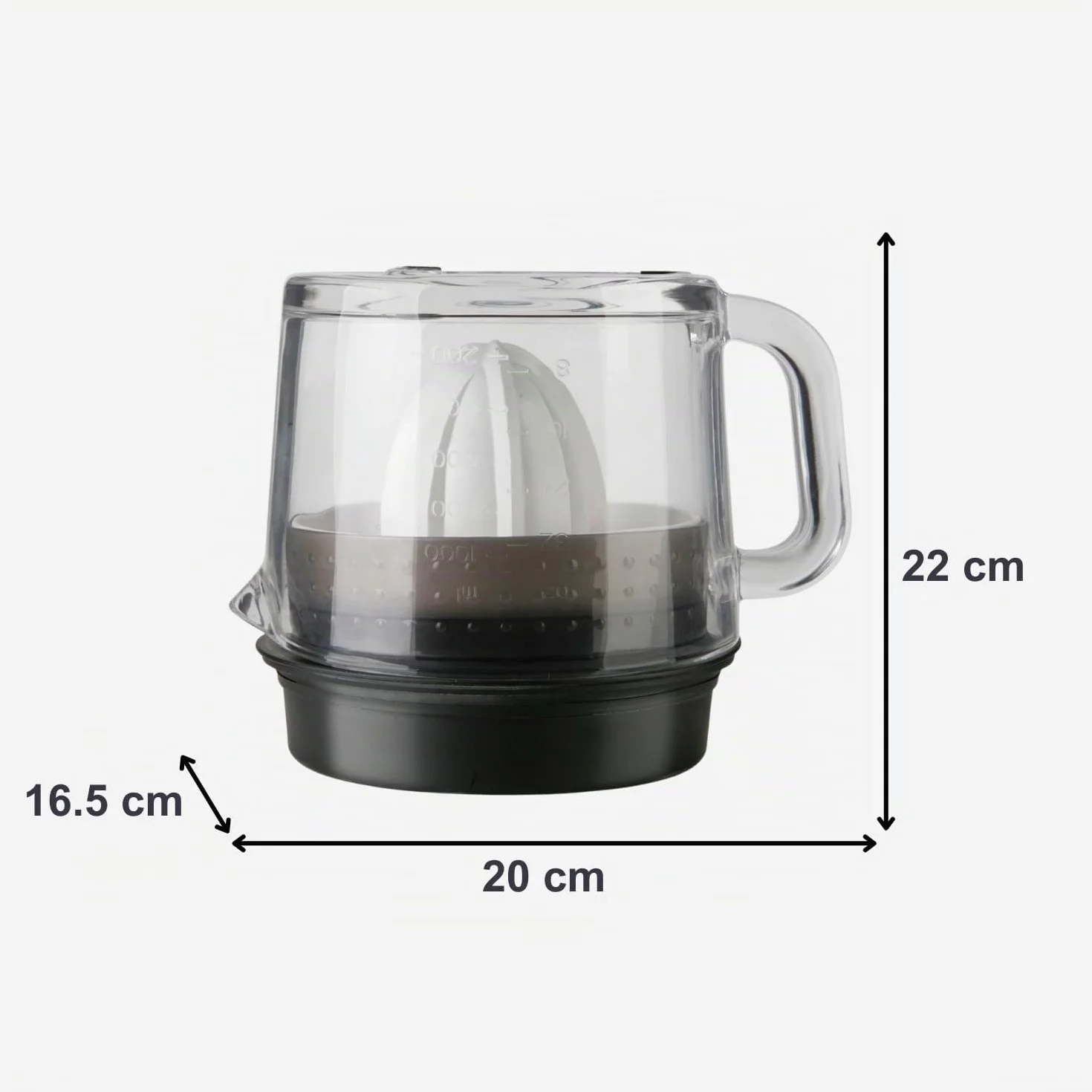 BLACK+DECKER - Exprimidor Eléctrico Automático 30W | Zumo de Naranjas y Cítricos | Jarra Transparente 1L Graduada | Sin BPA | Pulpa Ajustable | Desmontable | Apto Lavavajillas | Doble Giro