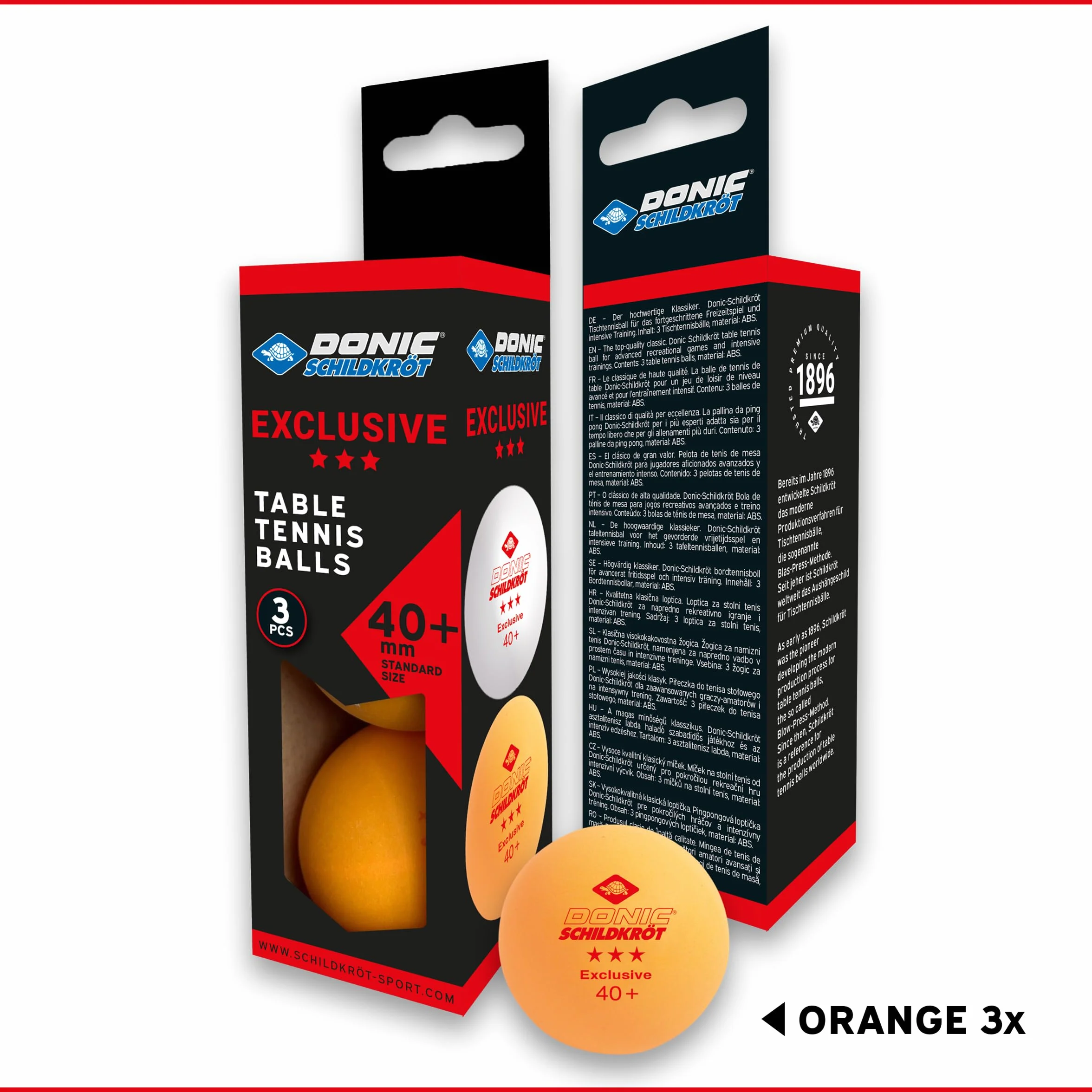 Donic-Schildkröt Pelotas de Tenis de Mesa 3 Estrellas Avantgarde Poly 40+ 3 Piezas Blanco