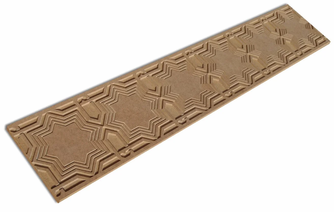 Cenefa de Madera Decorativa (Pack 4 Unidades) DM 100 x 10 cm | Cenefas de Madera Tallada, Moldura Decorativa para Pared, Cenefas para Paredes.… (Modelo 3)