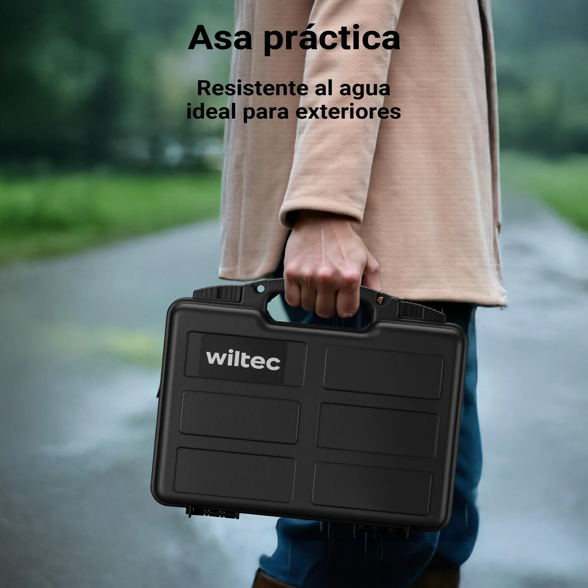 WilTec Maletín para Armas de Fuego con Espuma pre-Cortada Compacto y Ligero