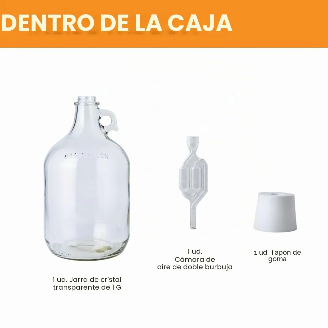 Home Brew Ohio Fermentador de vino 1 galón con tapón y doble burbuja Airlock