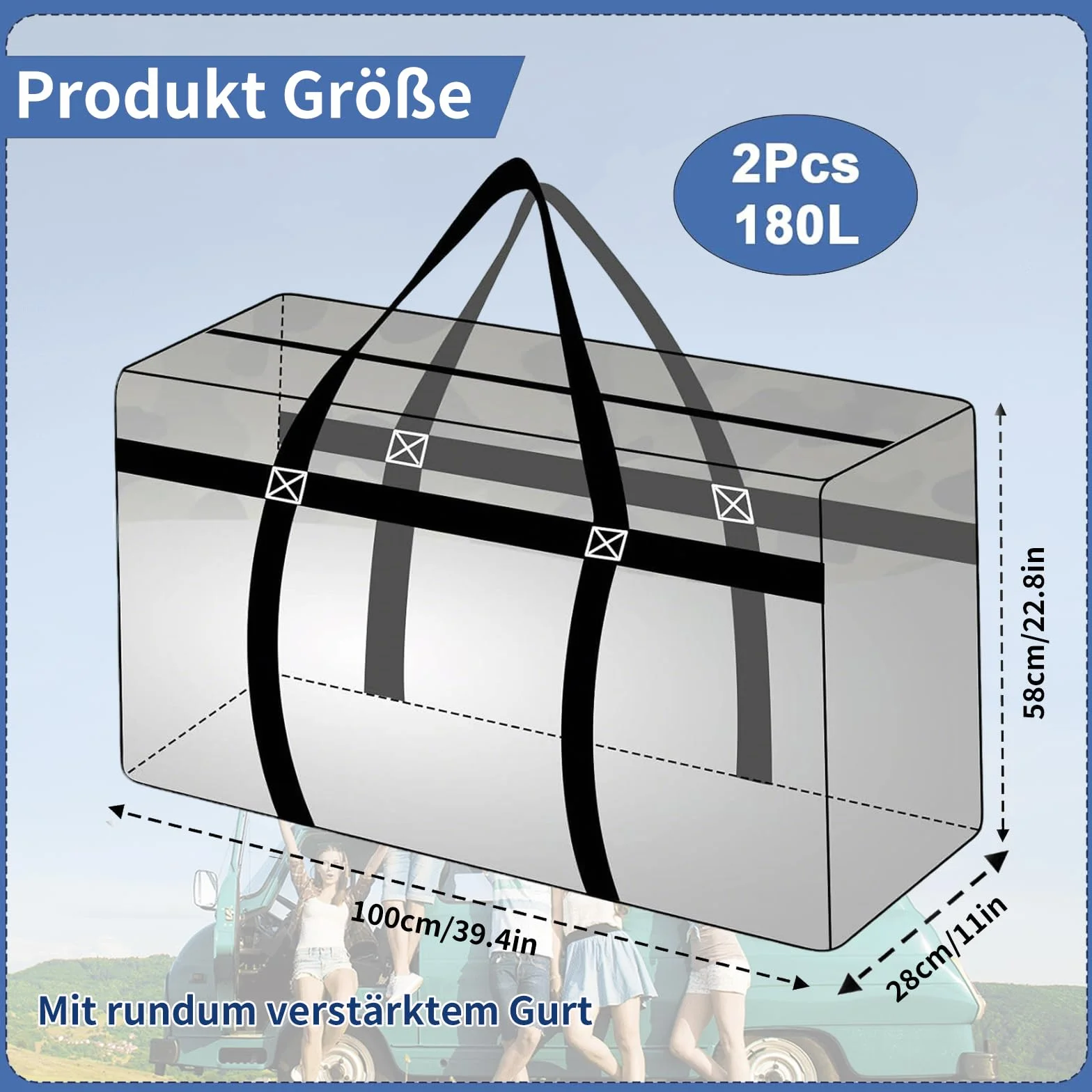 2 bolsas de almacenamiento grandes de 180 L con cremalleras, bolsas de almacenamiento gigantes impermeables, bolsas de transporte Oxford para almacenamiento de ropa, ropa de cama, edredón