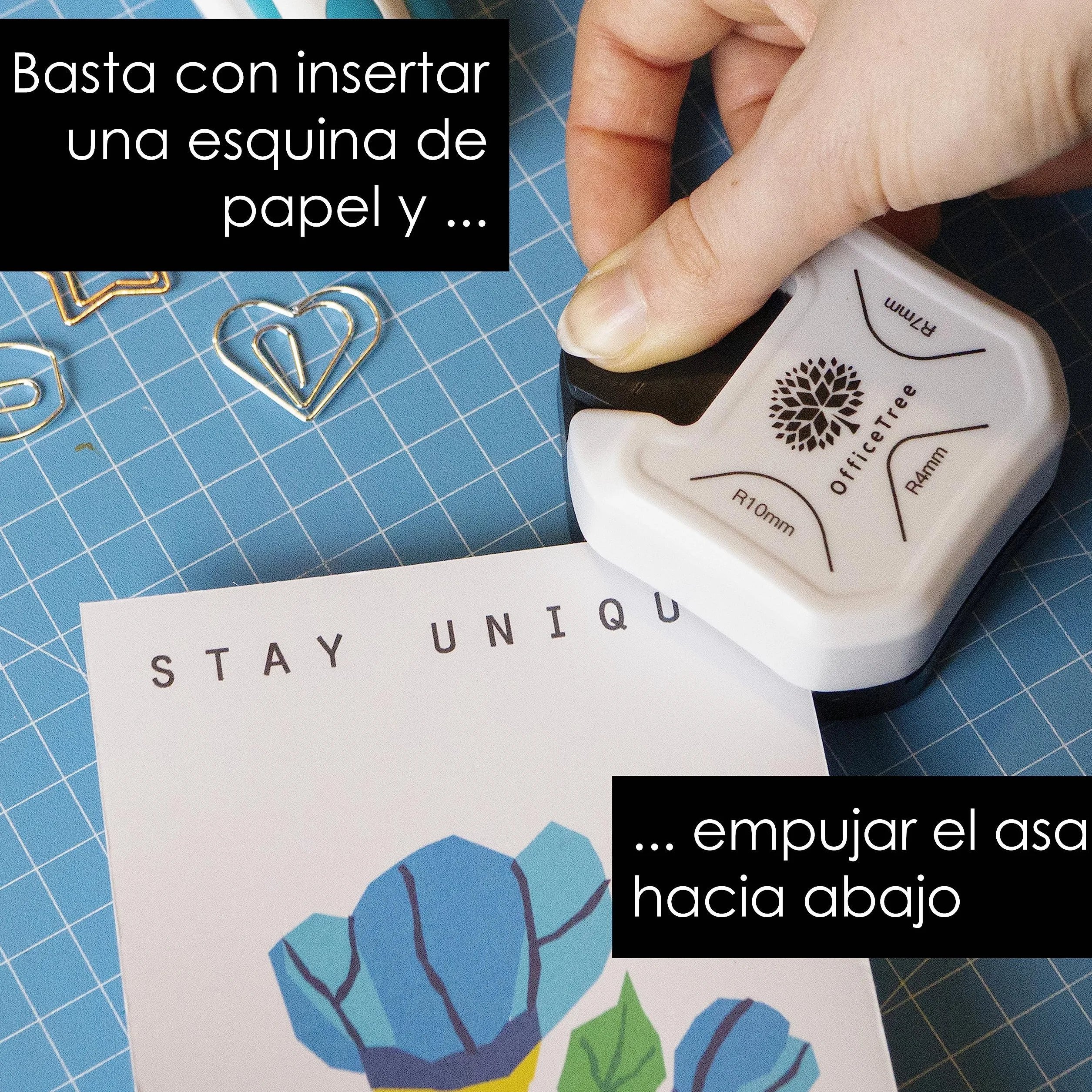 OfficeTree Perforadora redondeada de esquinas 3 en 1 para papel, perforadora de esquinas de 3 vías, para fotos, redondeador de esquinas para papel sólido, tarjetas de invitación, tarjetas de regalo