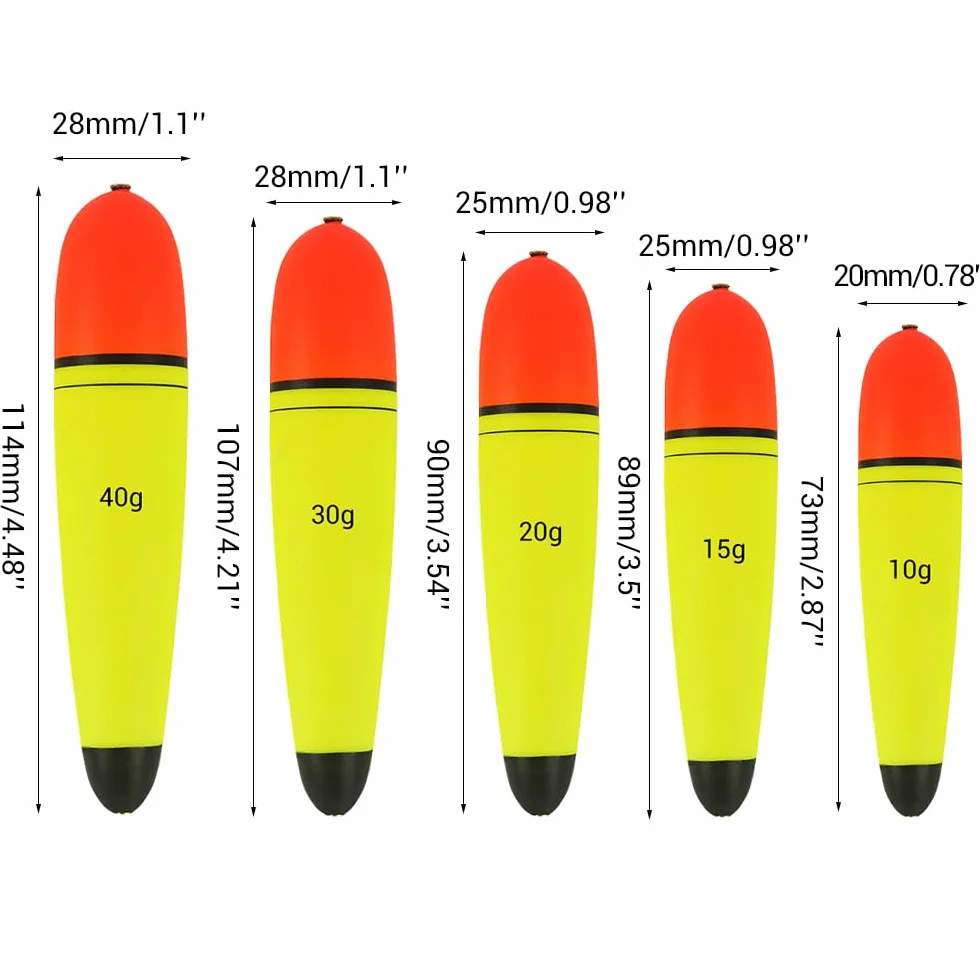 Flotadores para pesca EVA 6 piezas Bobbers equipo agua salada dulce