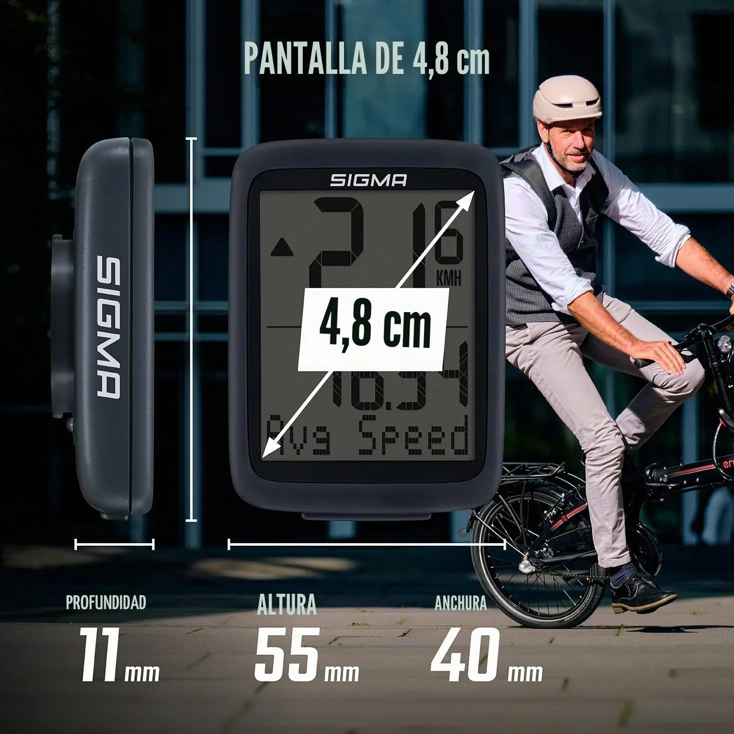SIGMA BC 8.0 WL Ciclocomputador Inalámbrico 8 Funciones Velocímetro Bicicleta Impermeable