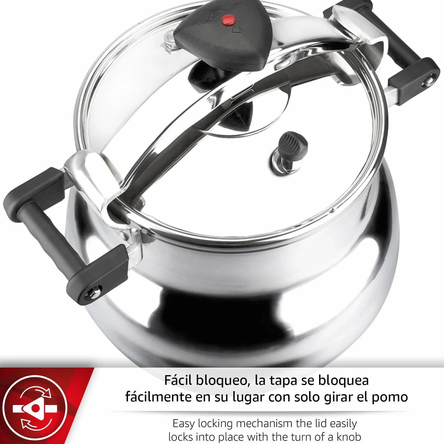 Magefesa Alustar - Olla Express Profesional de 22 Litros, Fabricada en Aluminio, Apta para Gas, Vitrocerámica y Eléctrica, 3 Sistemas de Seguridad
