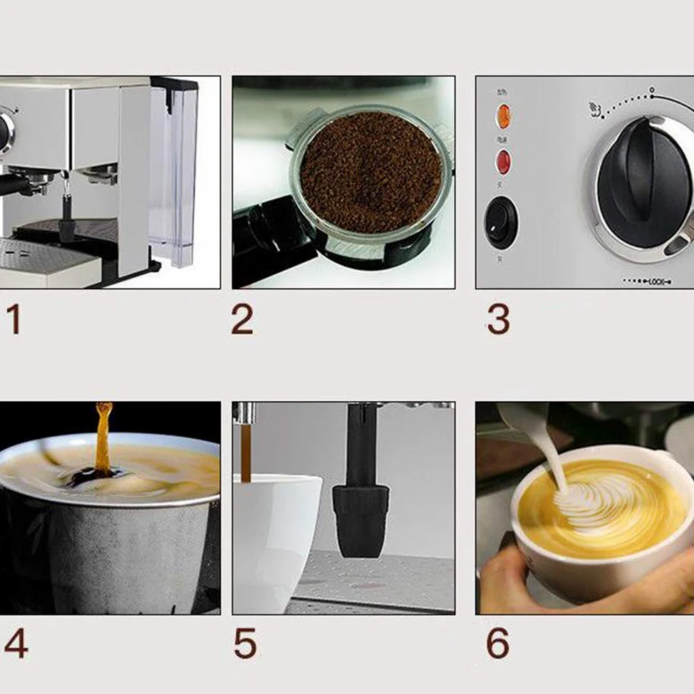 Cafetera Cafetera Espresso 15 Bar,Capuccino,Espuma De Leche,920W,Capacidad 1.5L Bandeja De Goteo Extraíble Boquilla De Vapor Compatible con Preparación De Bebidas Interesting