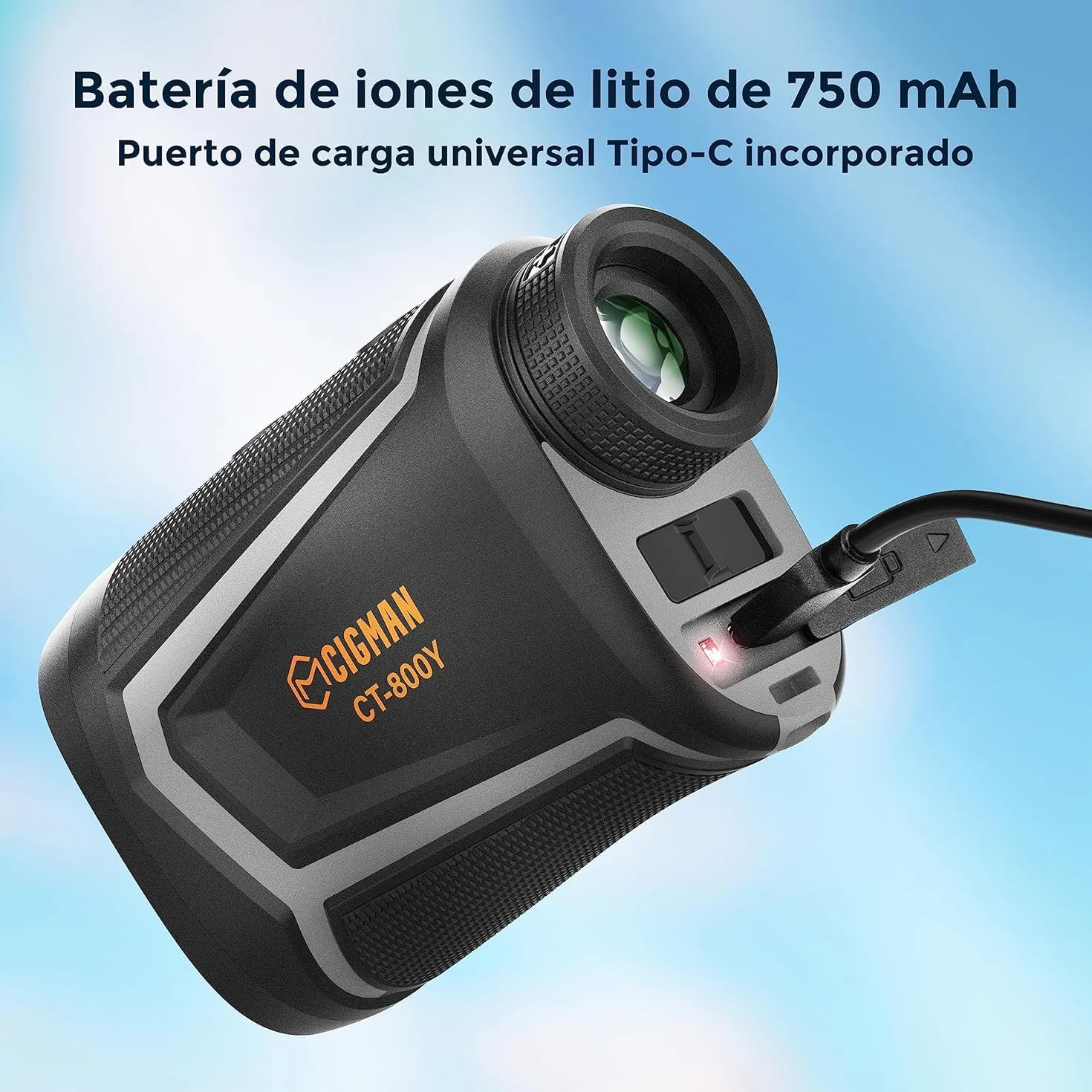 CIGMAN Telémetro Golf 800-1200 Yardas Láser Caza Pendiente Recargable USB Aumento Vibración Bloqueo Asta Bandera