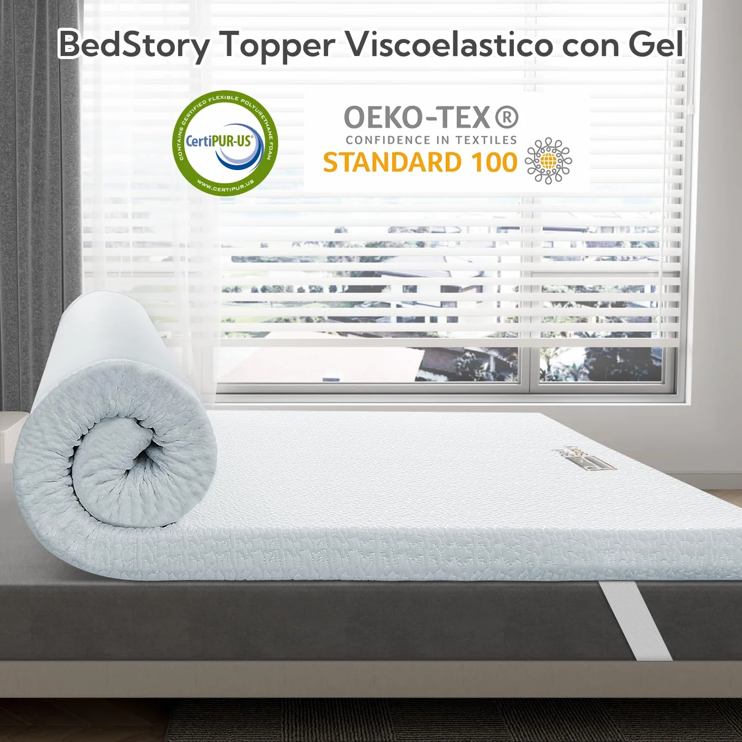 BedStory 6CM Topper 135x190, Topper Viscoelastico para Colchón con Infusión Gel Refrescante, Cubrecolchón de Espuma con Memoria, Sobrecolchón Extraíble y Lavable