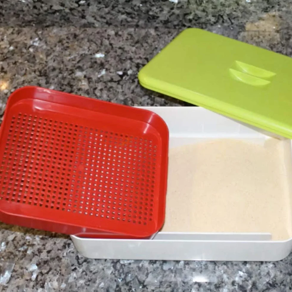 La Croquetera Cedazo para harina o Pan rallado rallado-100% español : Patentado y Fabricado en España, Plástico, Multicolor