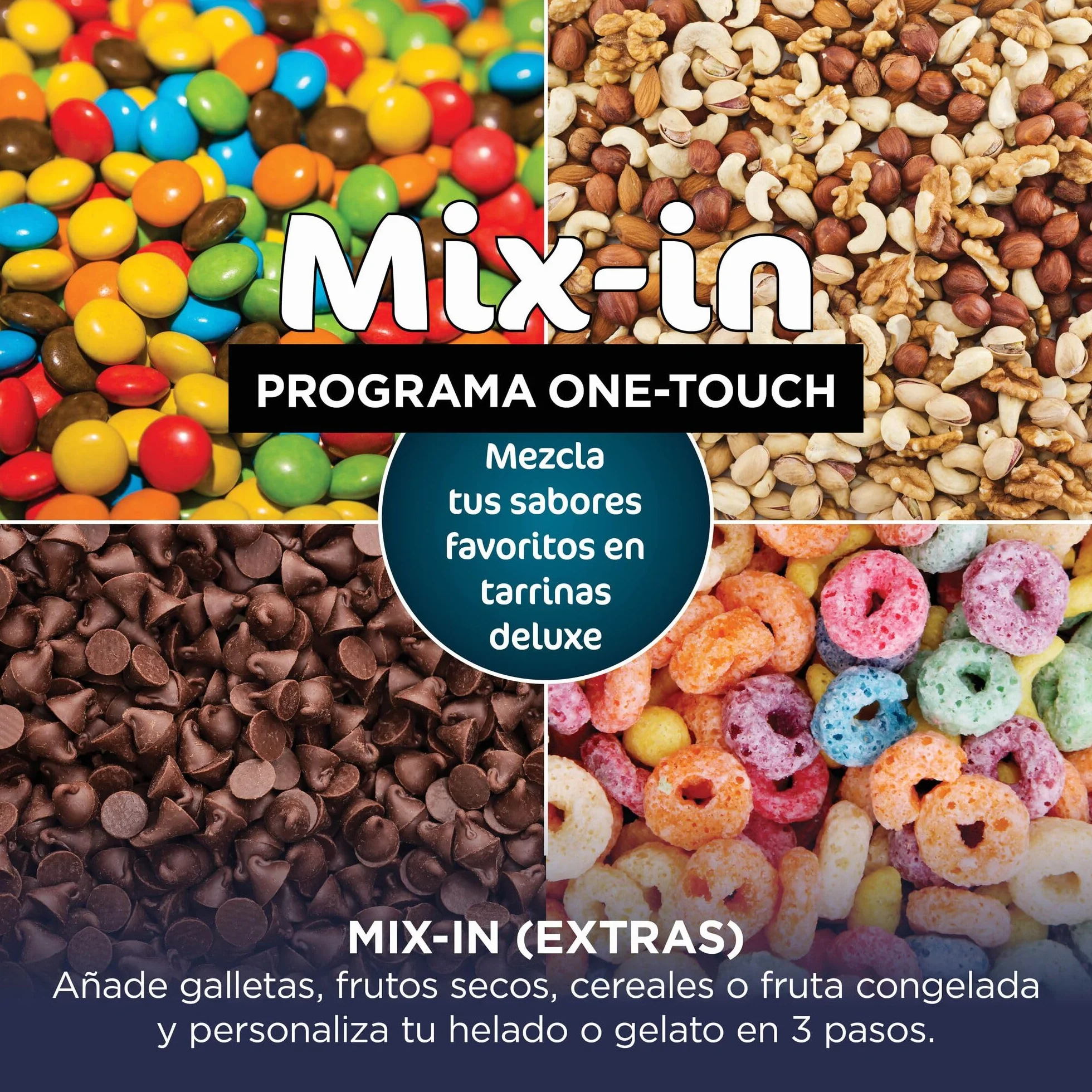 Ninja CREAMi Deluxe Heladera multifunción con 2 tarrinas, 10 programas, prepara Helado, Gelato, Sorbete, Yogur congelado, Batido, Granizado y más, opción de 2 sabores en 1, piedra dorada, NC502EUSTGD