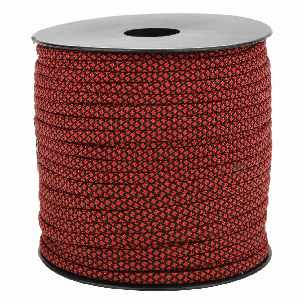 Rollo de 7 Core Paracord 50M 4mm Grueso para Camping Tejer Pulsera (Rojo)