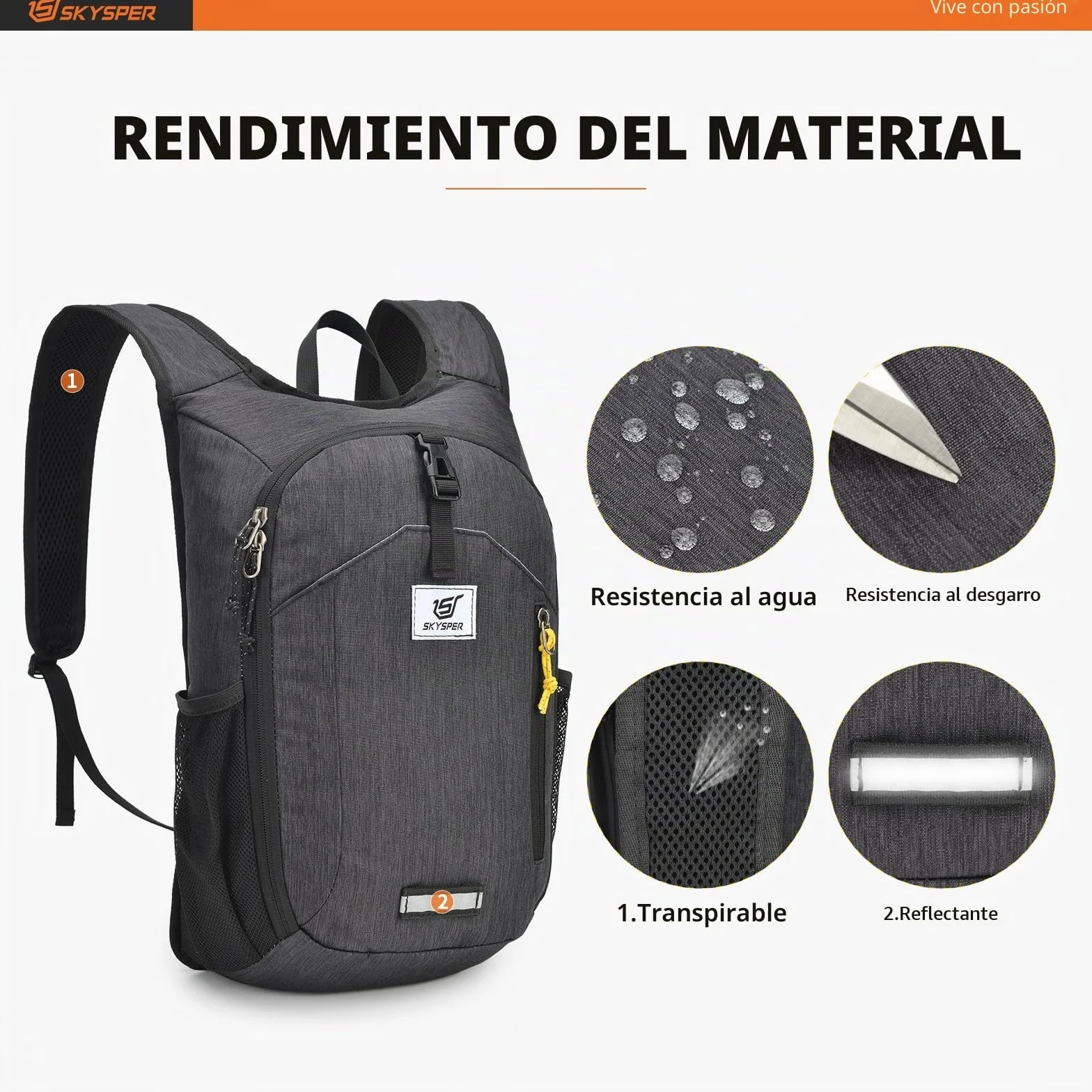 SKYSPER Mochila Plegable Ultraligera 10L, Mochila de Viaje Pequeña para Hombre Mujer Senderismo