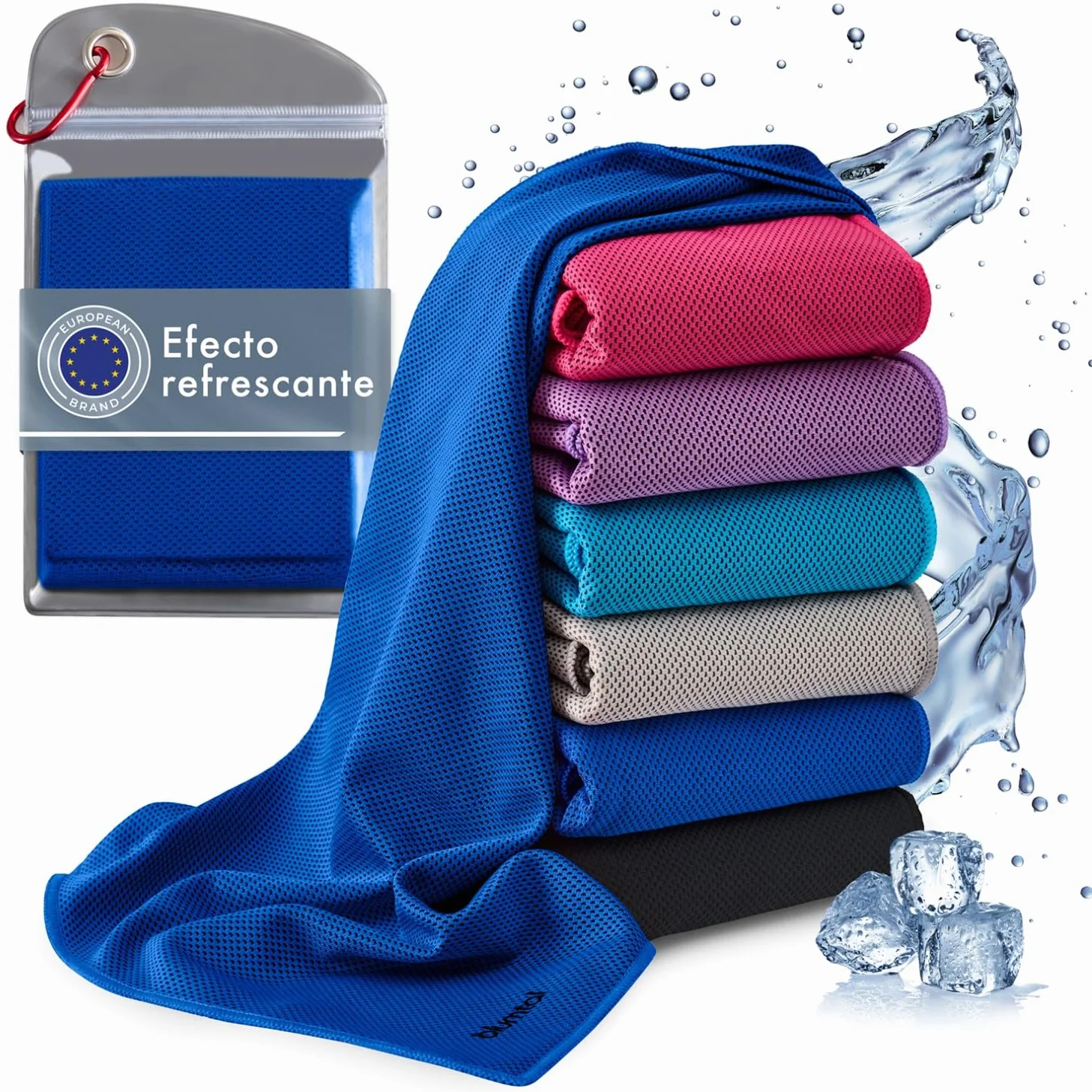Blumtal toalla de enfriamiento microfibra 100x30 cm azul rey con bolsa