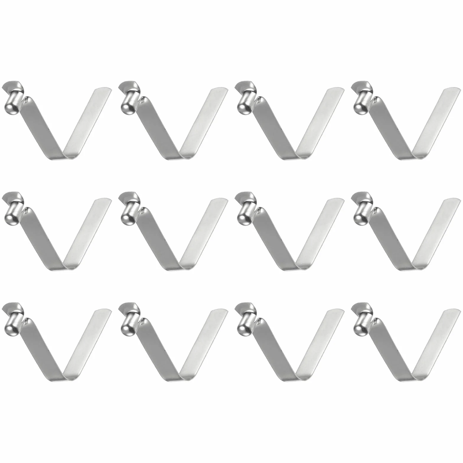 Sourcing Map 12 Piezas Clip de Resorte de Botón Único 32x7.5mm Acero 65Mn para Bloqueo Telescópico de Tubos