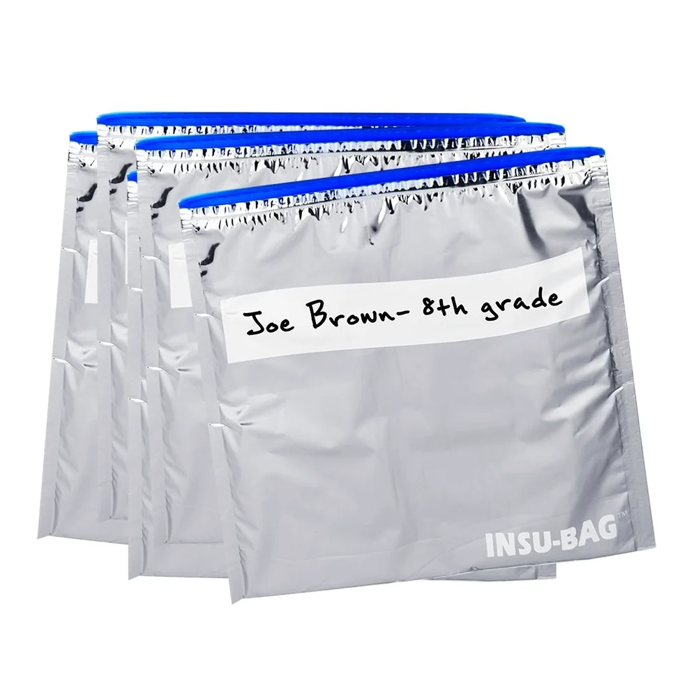Reusable Sandwich Bags - Best Insulated Bag to Keep your Snacks and Lunch Cool & Fresh - Easy Ziploc Closure - 100% Environmental Friendly - Waterproof & Easy Cleaning | Silver Color by INSU-BAGS