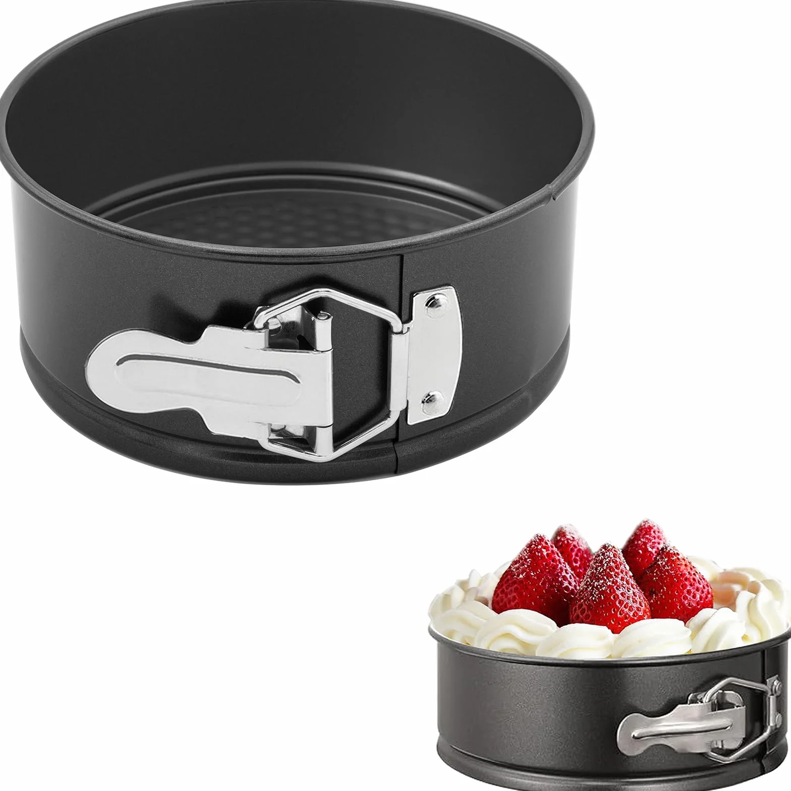Molde Desmontable,6 inch (aprox. 16 cm) Molde Tarta Desmontable,Molde Pan,Molde Tarta con revestimiento antiadherente inferior extraíble,Moldes Reposteria,Apto para pasteles,pizzas y panqueques