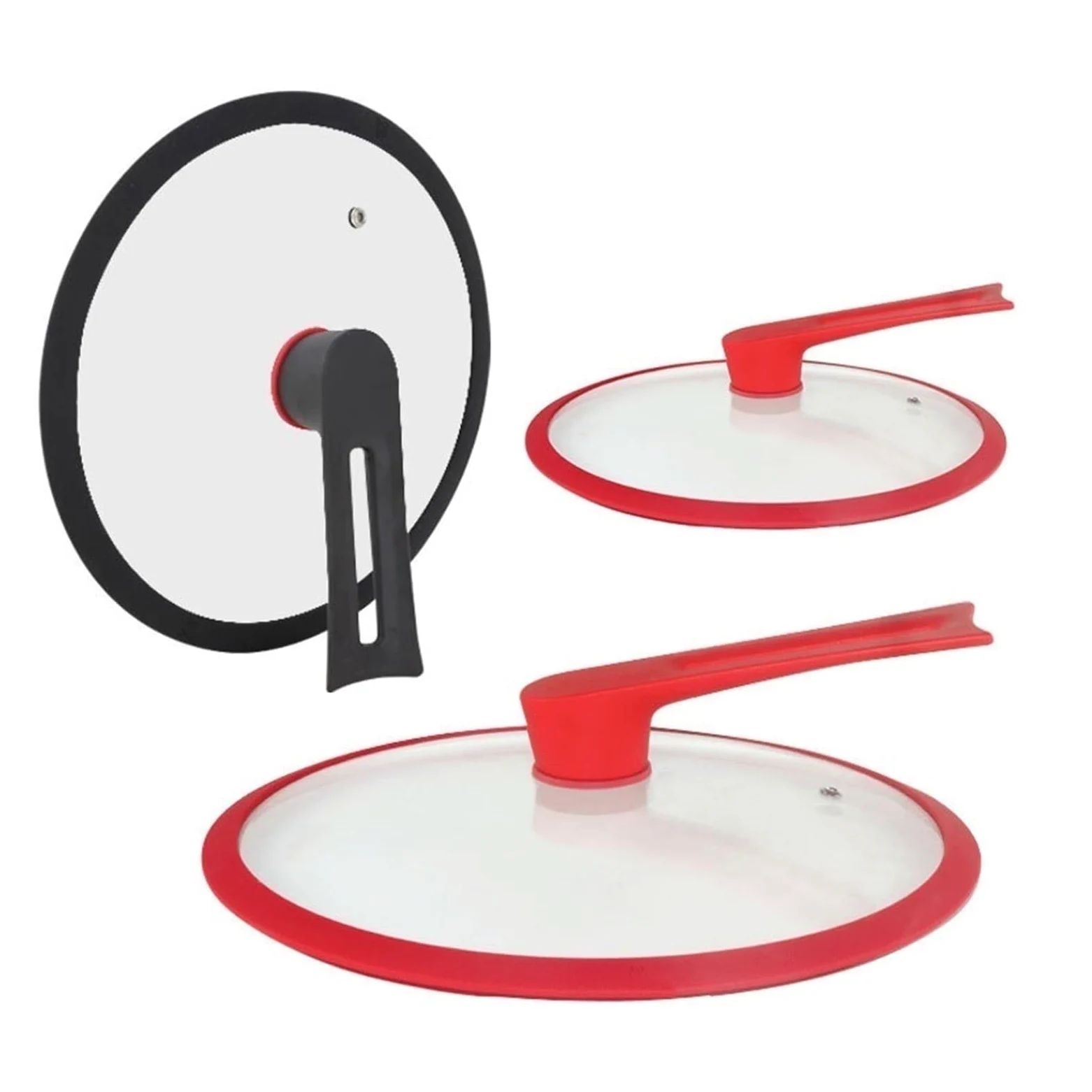 Tapas Universales For Ollas Y Sartenes De 24-32cm, Soporte Vertical, Tapas For Ollas, Tapa De Repuesto De Silicona, Cubierta Superior De Vidrio(30cm Black)
